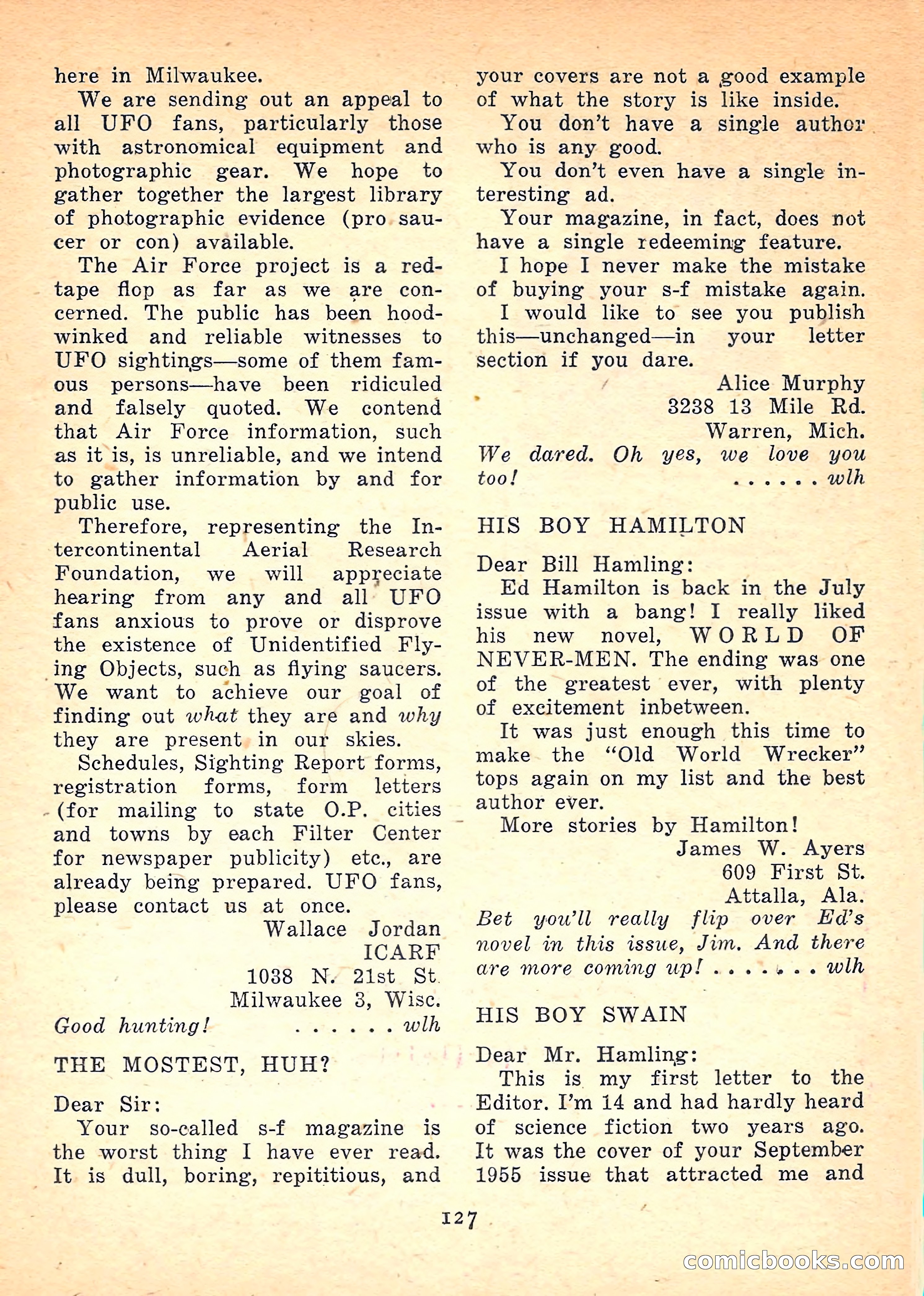 Imaginative Tales, November 1957 — page 127 of 132