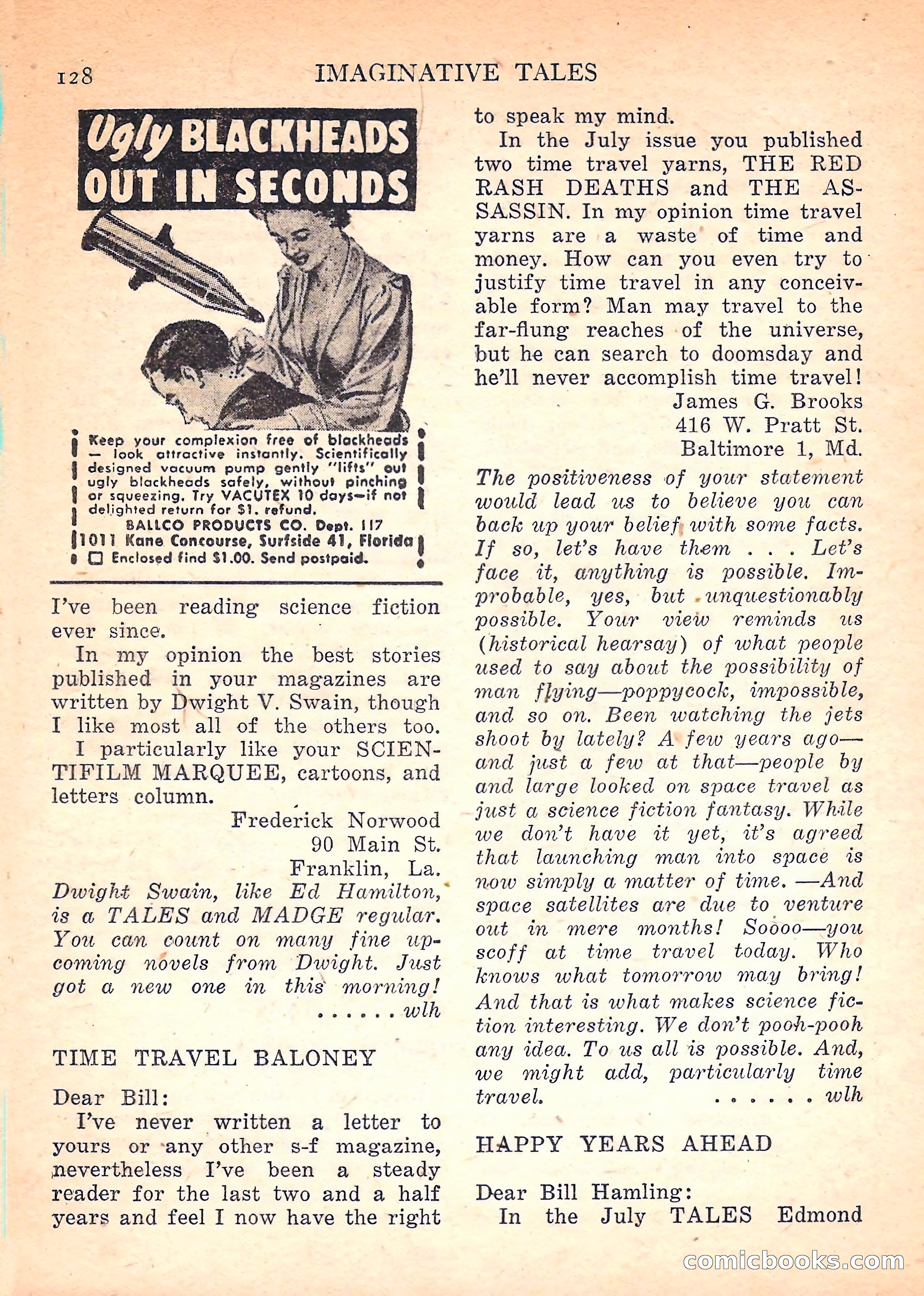 Imaginative Tales, November 1957 — page 128 of 132