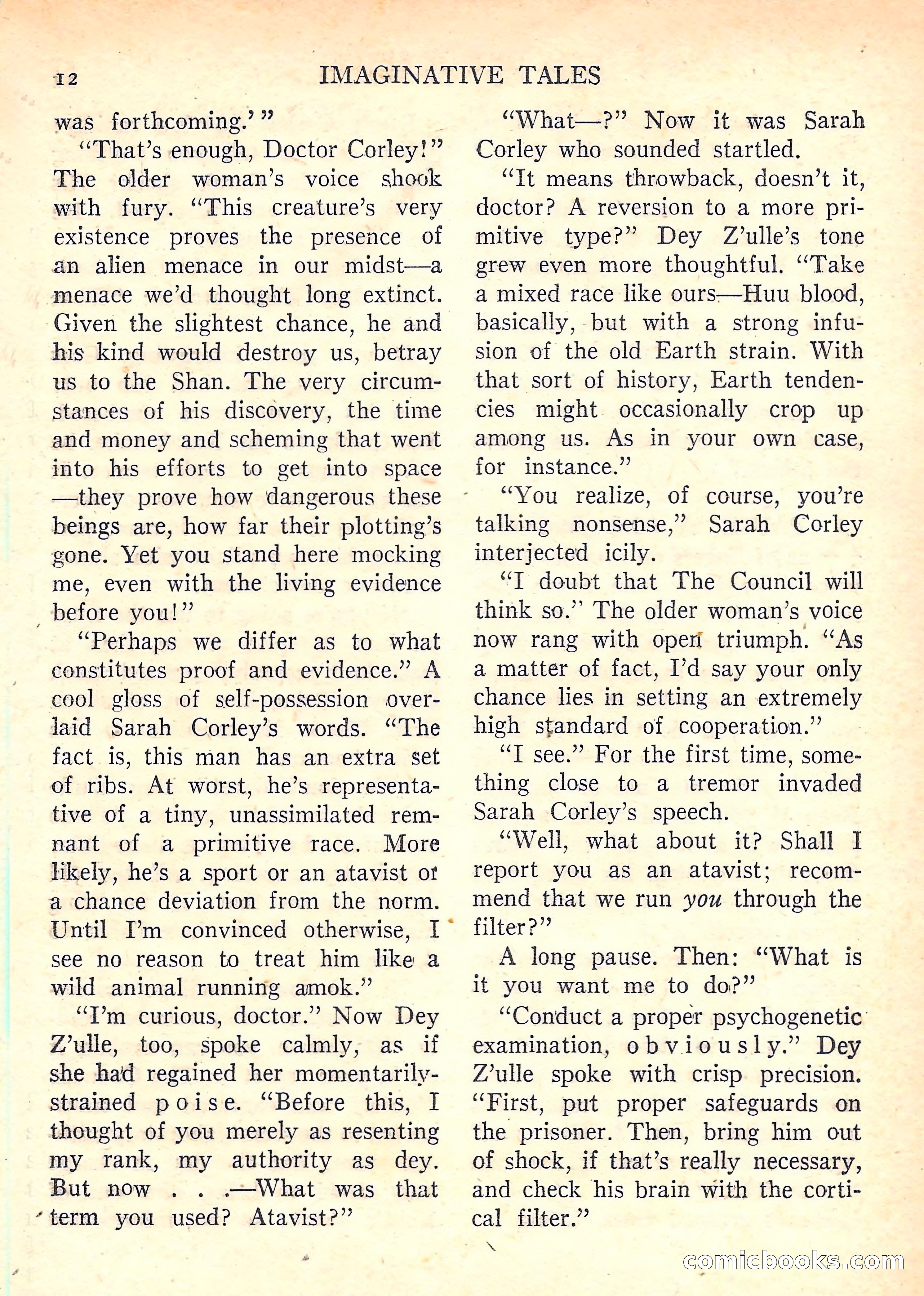 Imaginative Tales, January 1958 — page 12 of 134