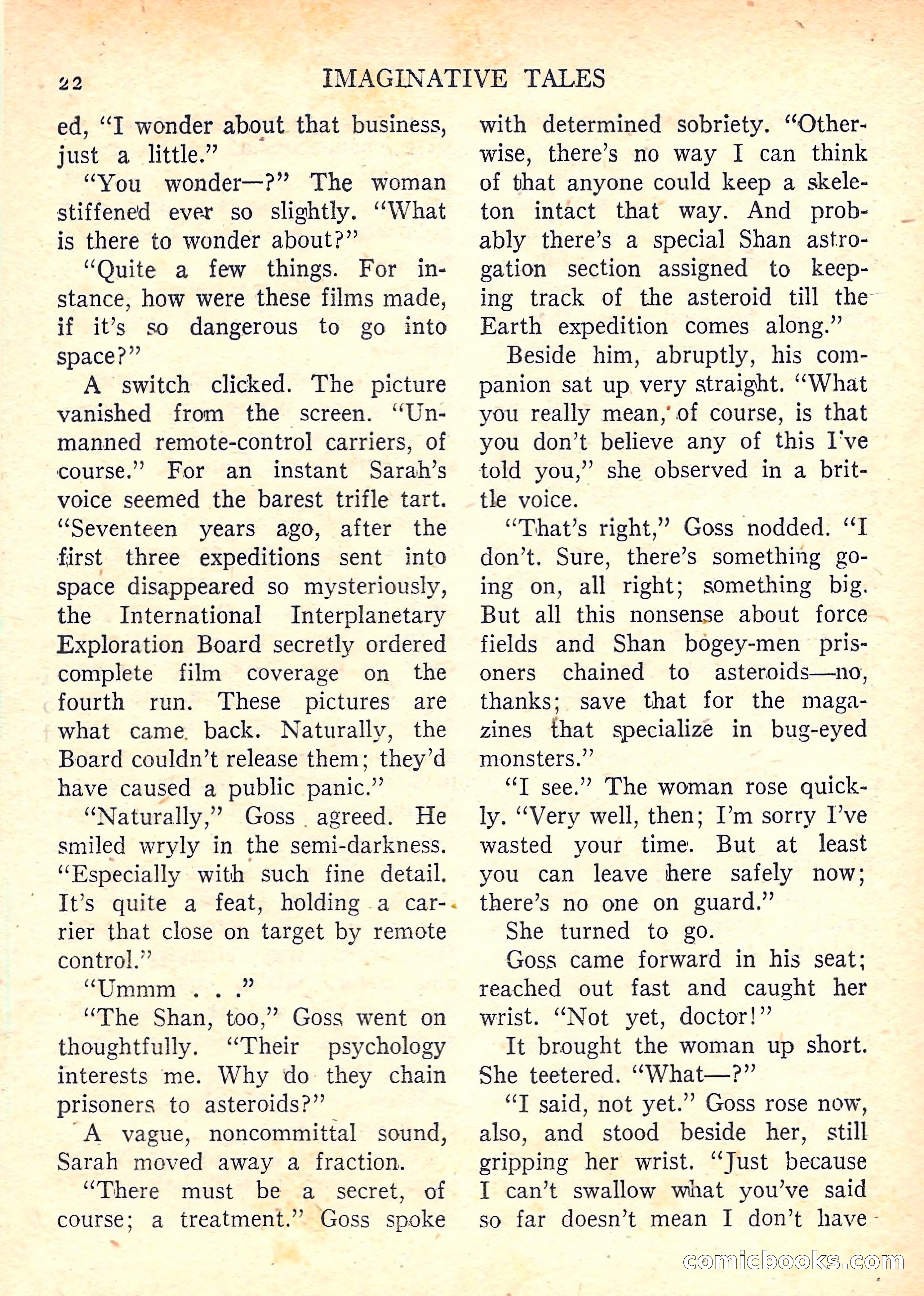 Imaginative Tales, January 1958 — page 22 of 134