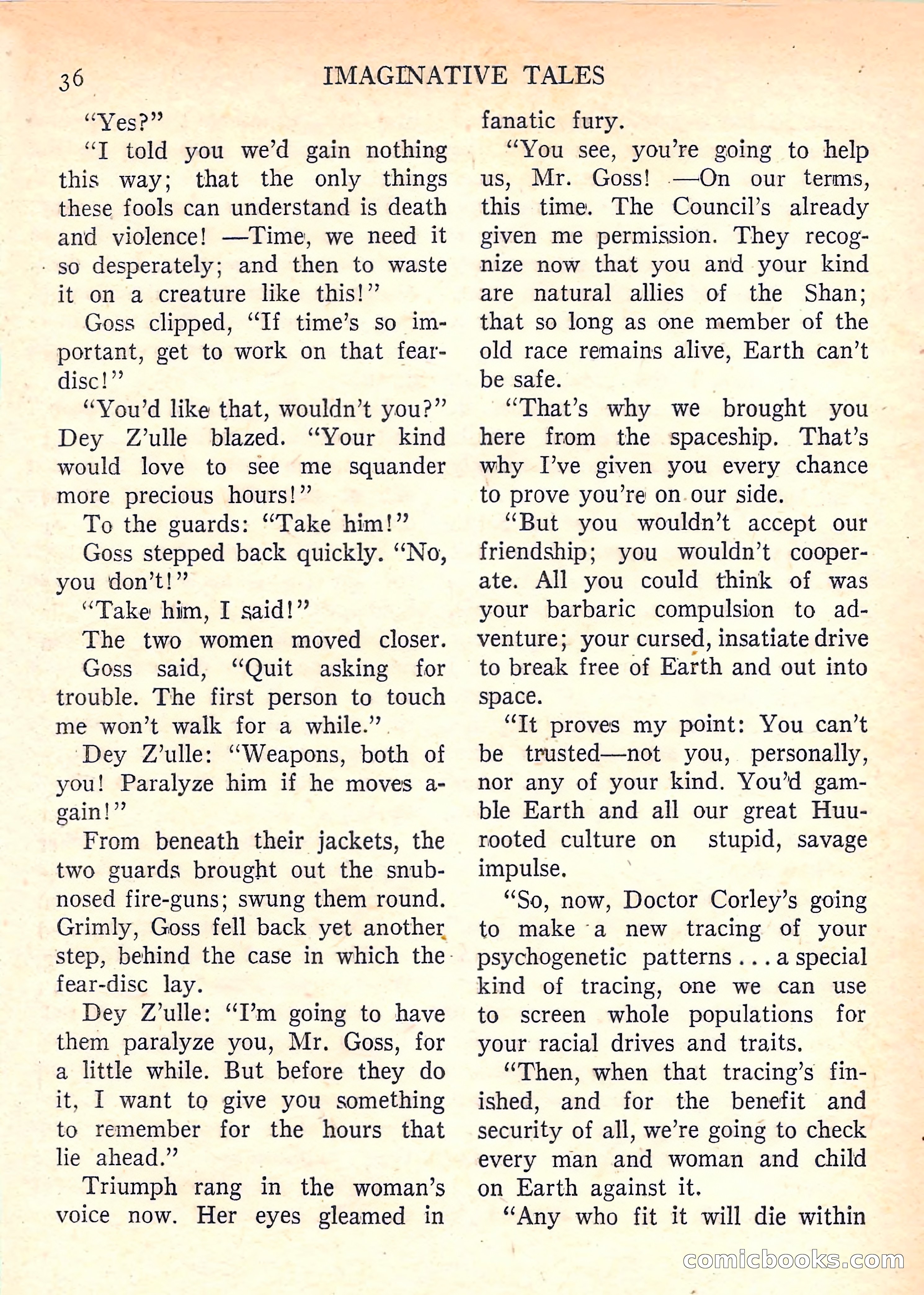 Imaginative Tales, January 1958 — page 36 of 134