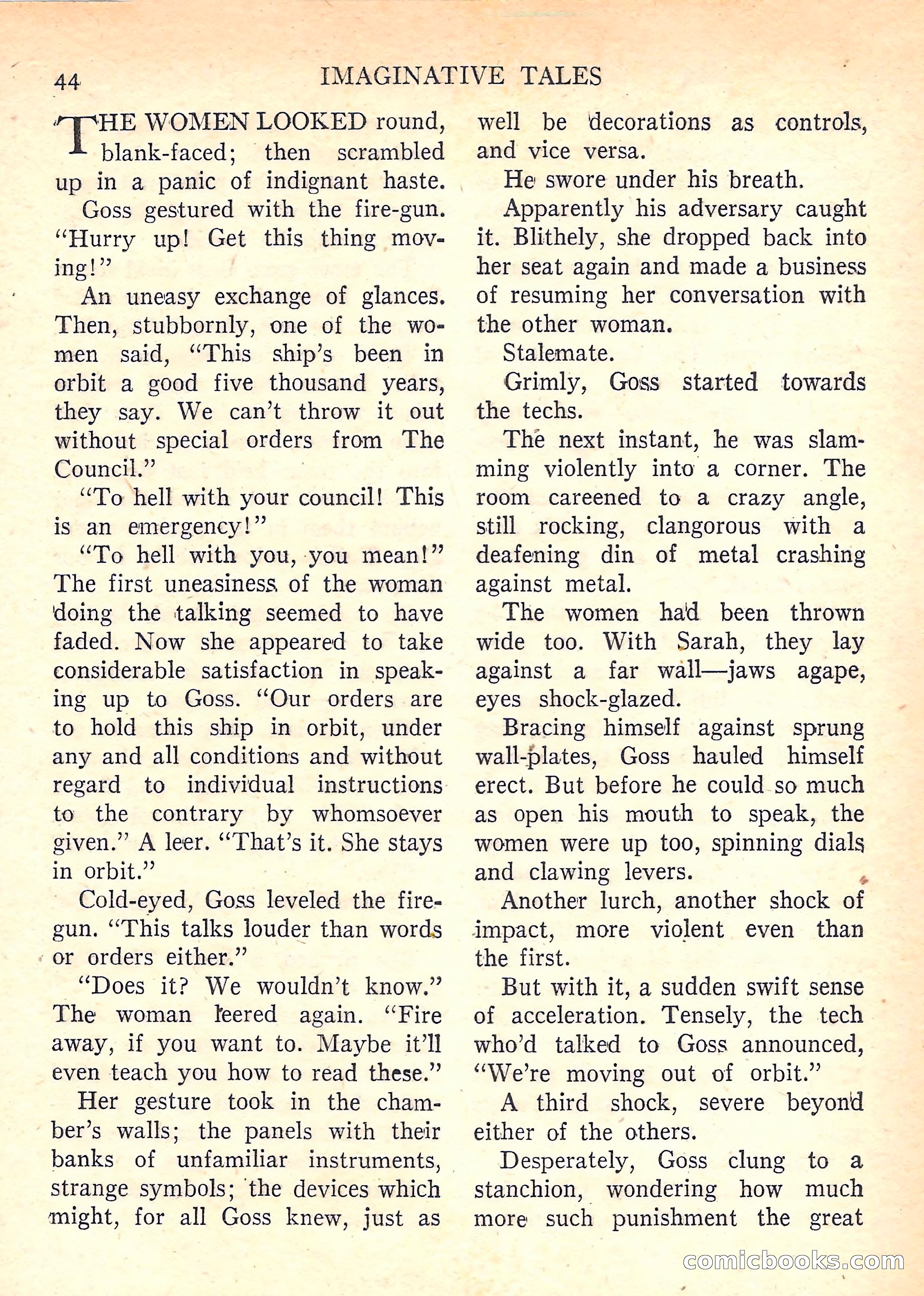 Imaginative Tales, January 1958 — page 44 of 134