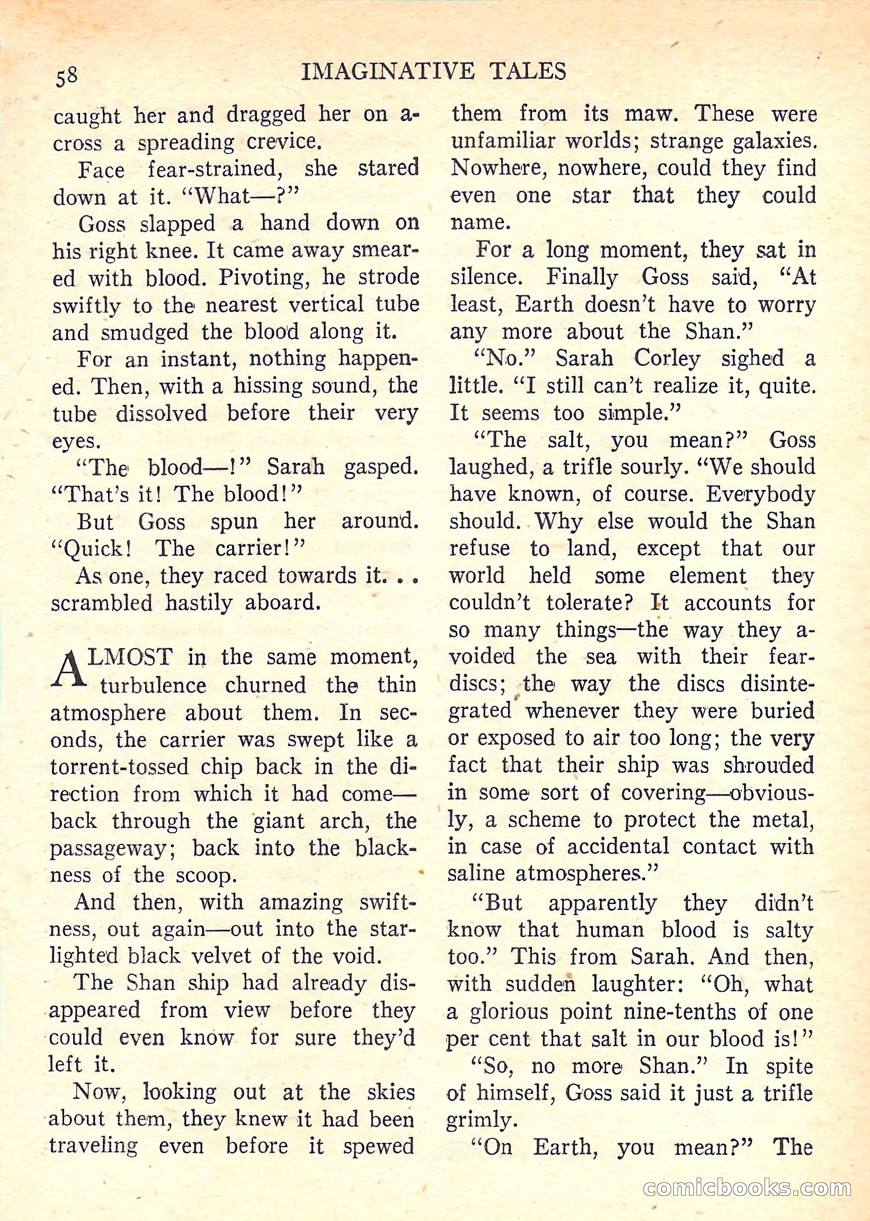 Imaginative Tales, January 1958 — page 58 of 134
