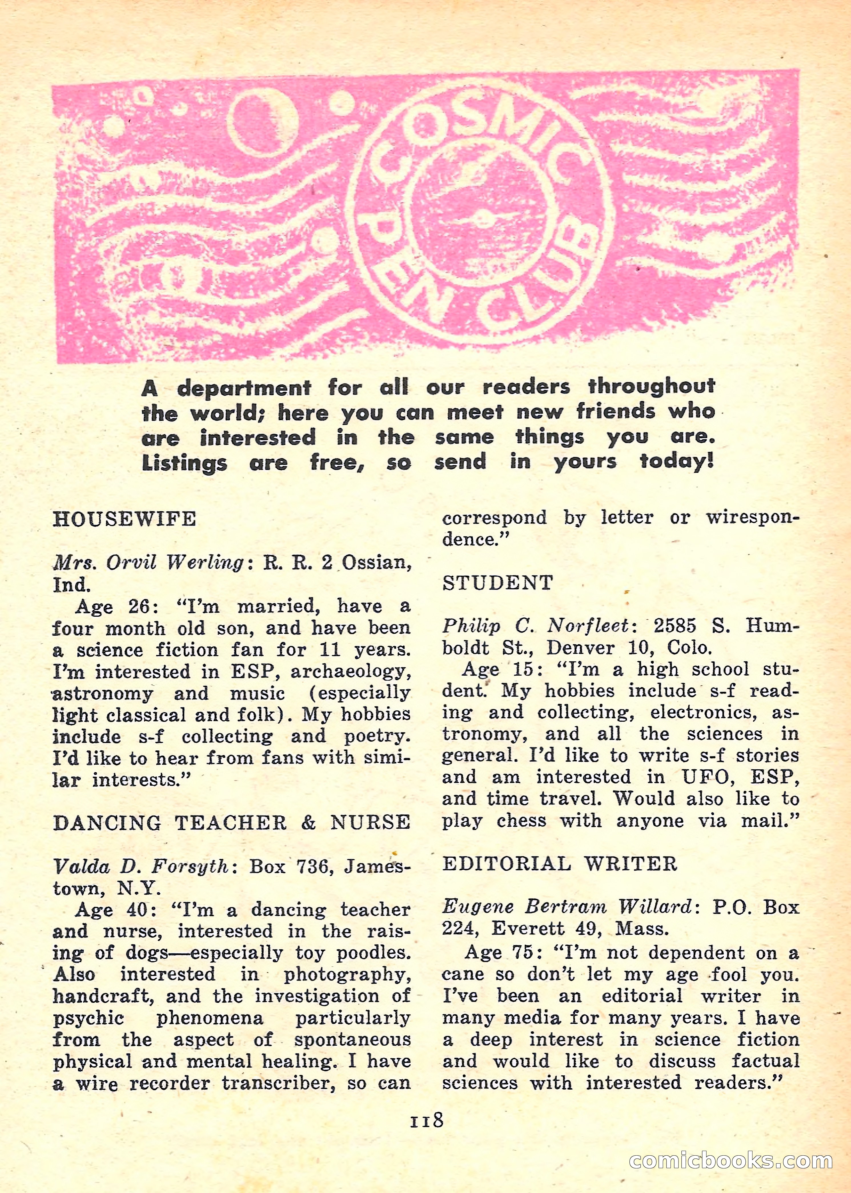 Imaginative Tales, January 1958 — page 120 of 134