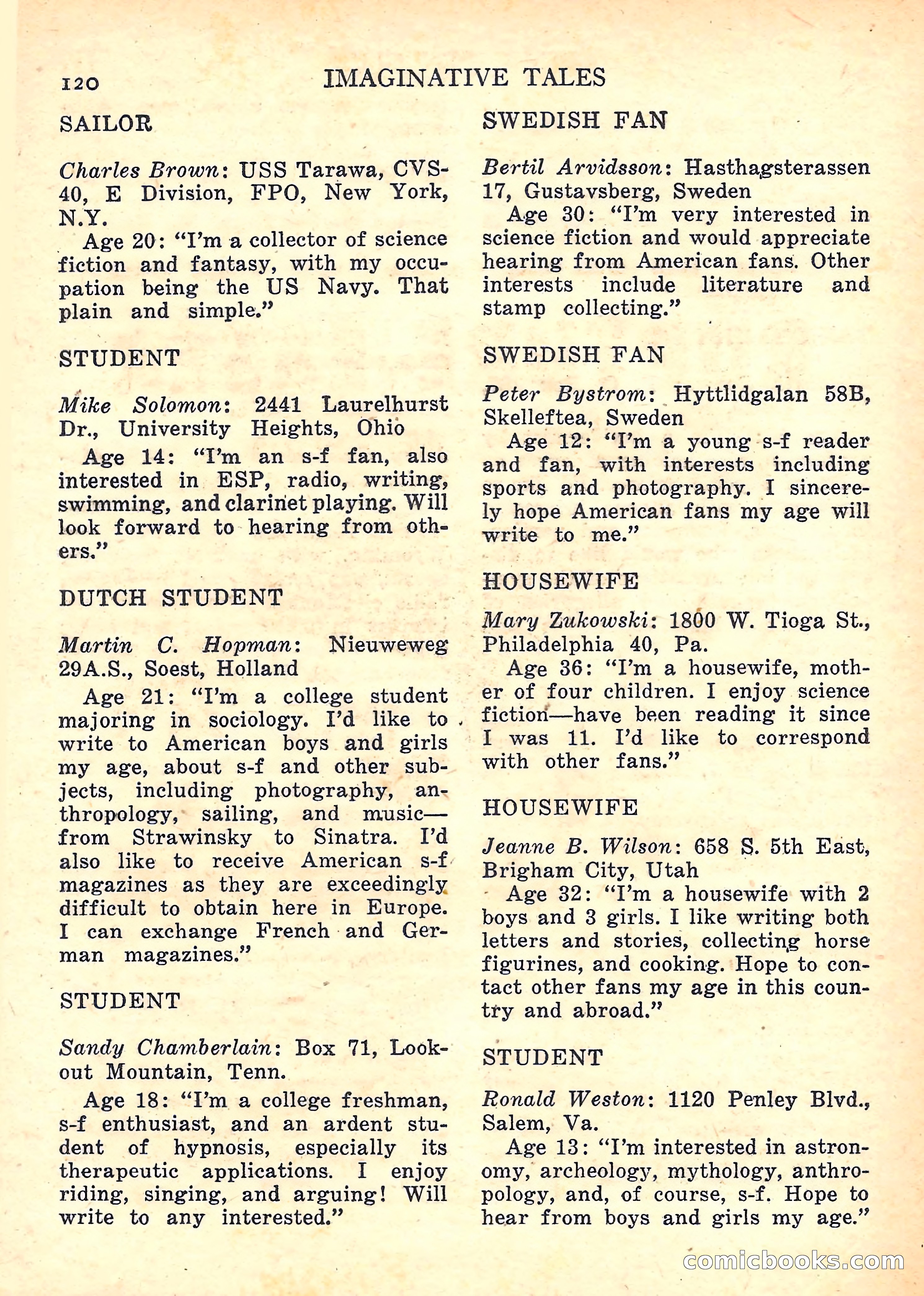 Imaginative Tales, January 1958 — page 122 of 134