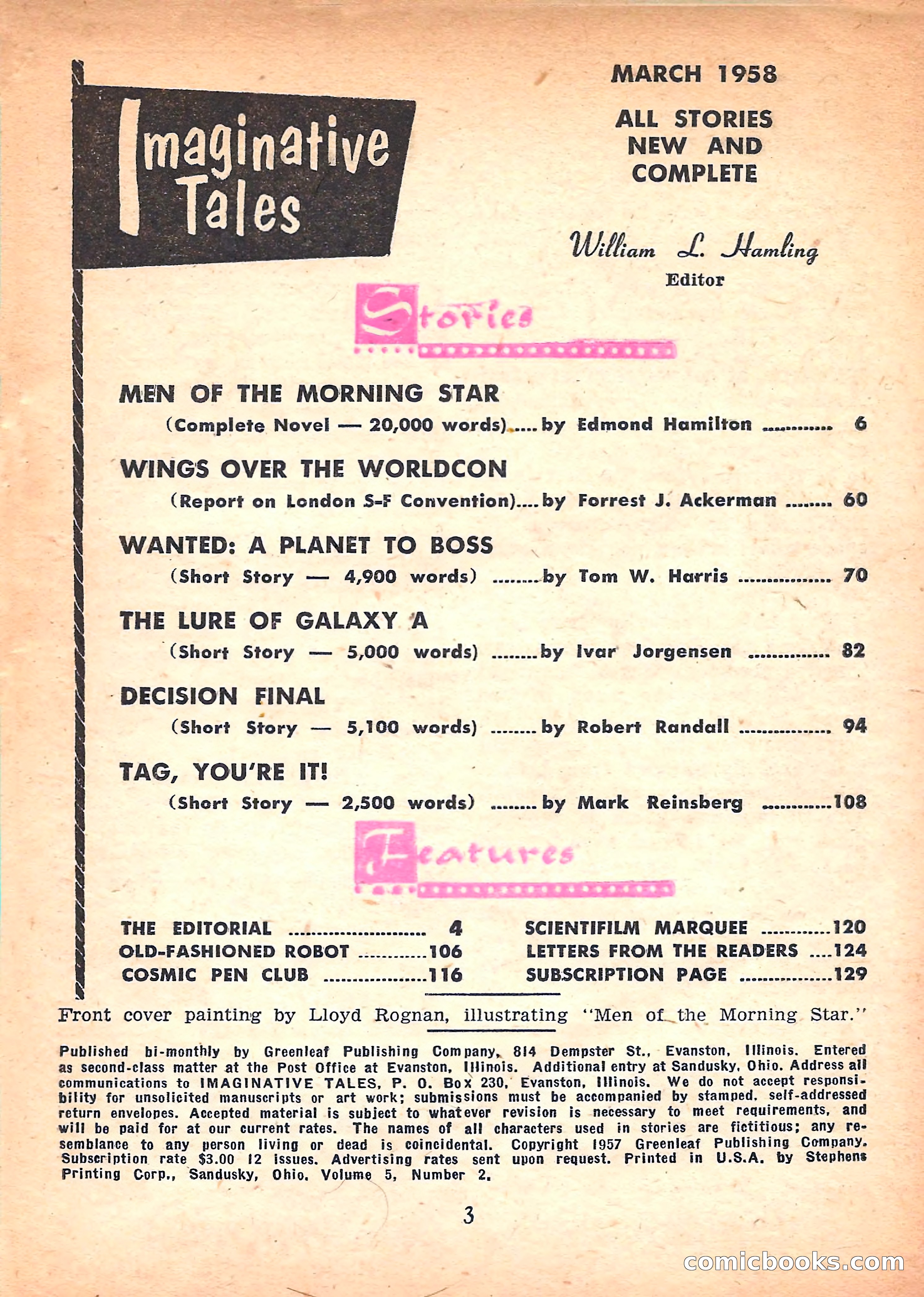 Imaginative Tales, March 1958 — page 3 of 132