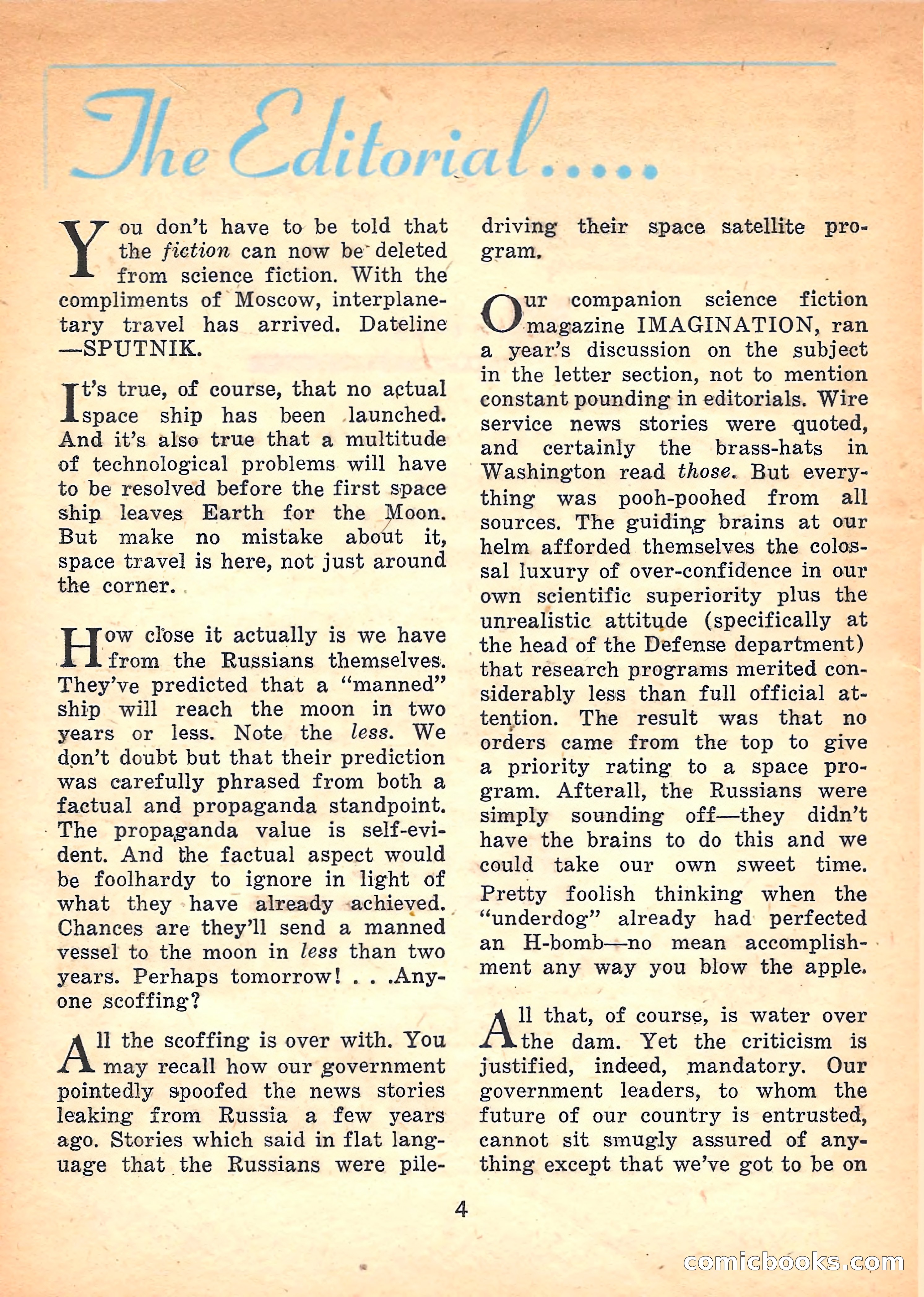 Imaginative Tales, March 1958 — page 4 of 132