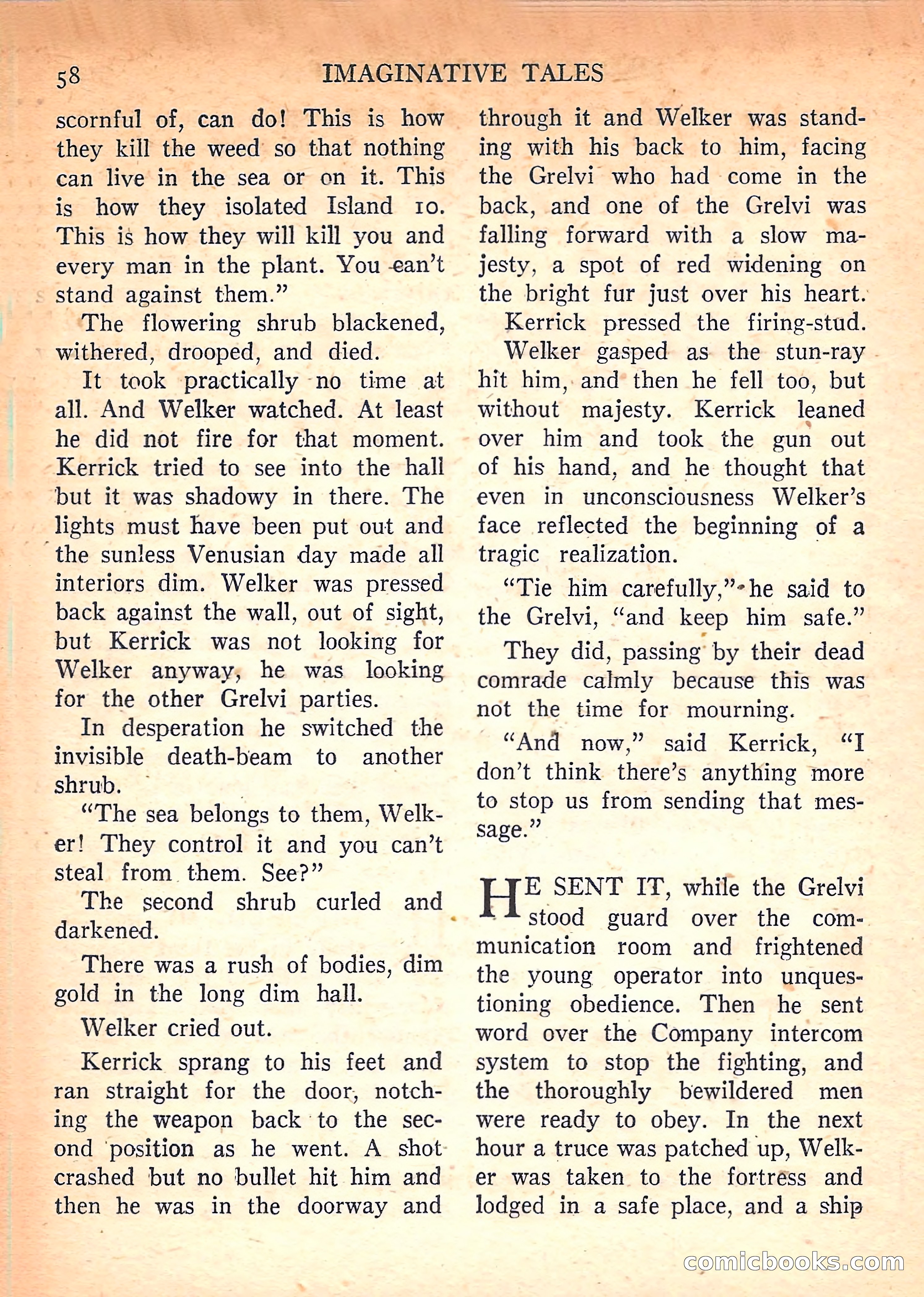 Imaginative Tales, March 1958 — page 58 of 132