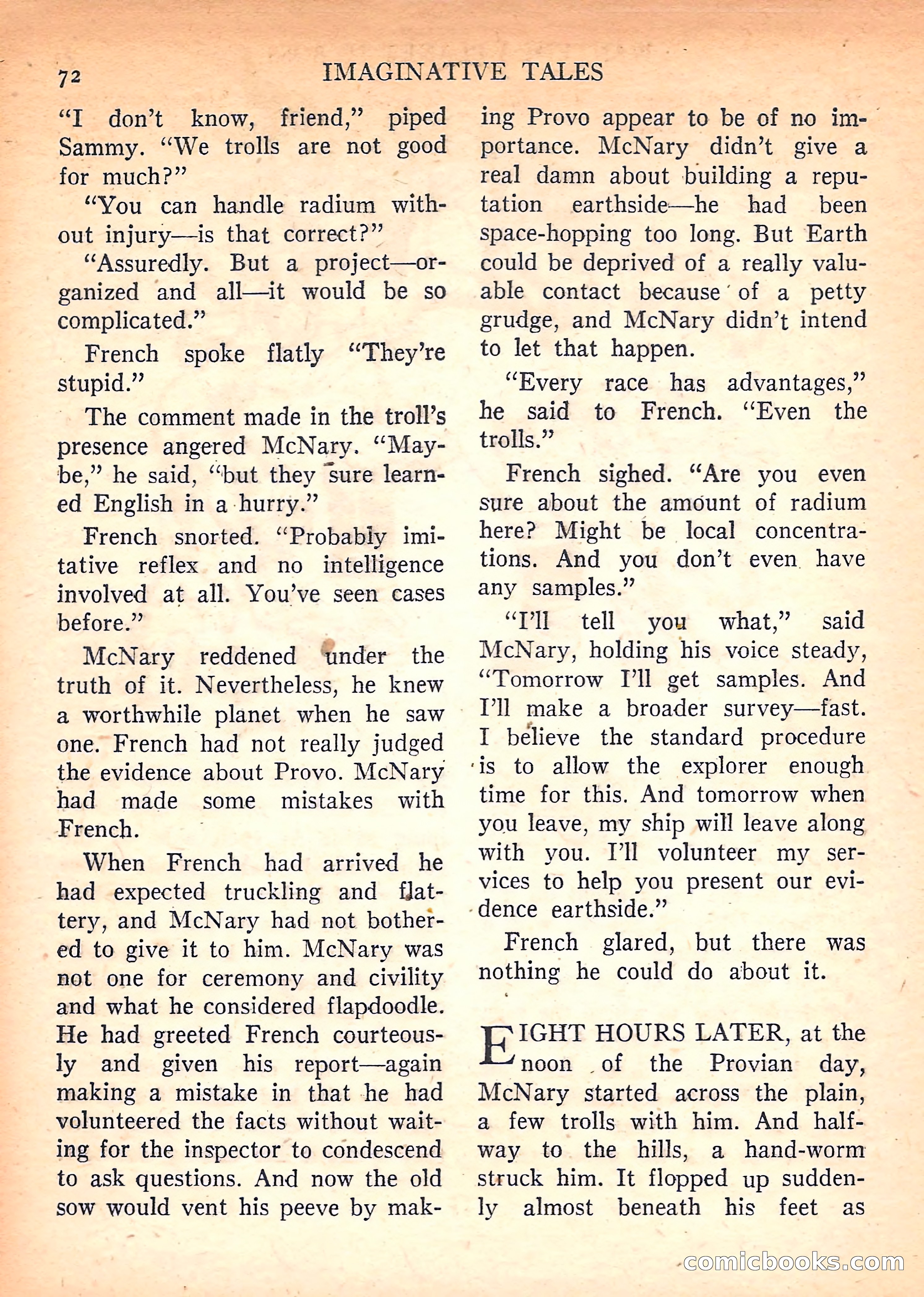 Imaginative Tales, March 1958 — page 72 of 132
