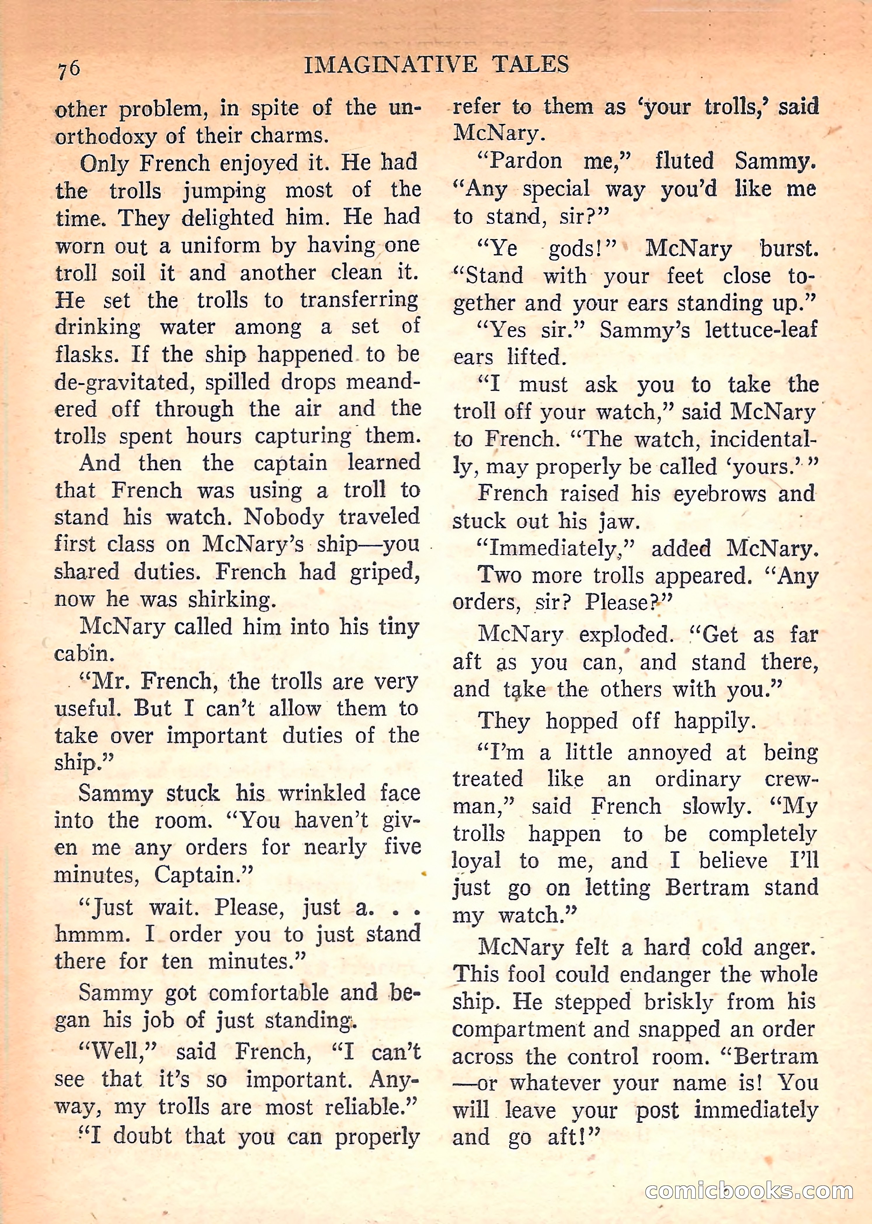 Imaginative Tales, March 1958 — page 76 of 132