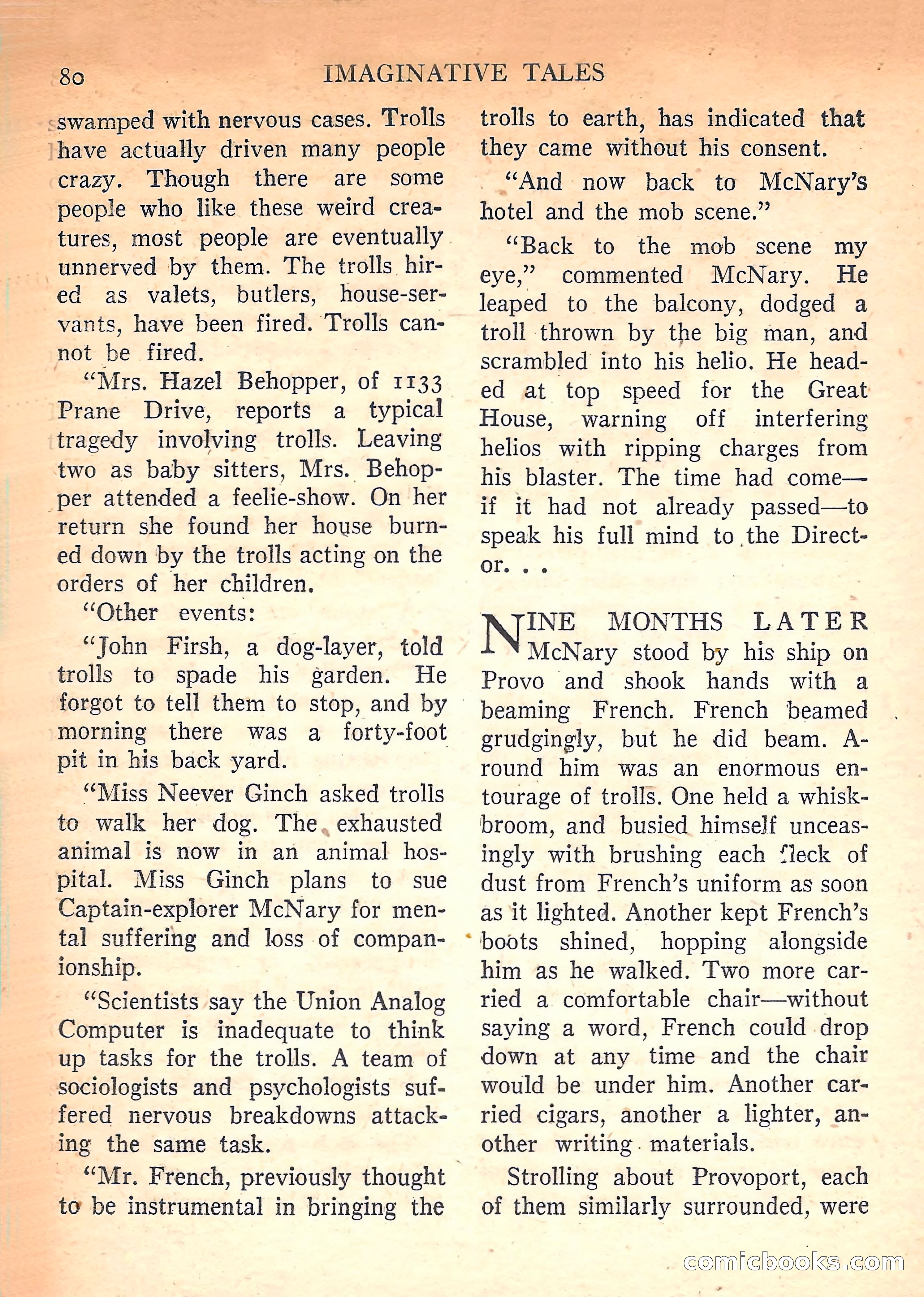 Imaginative Tales, March 1958 — page 80 of 132