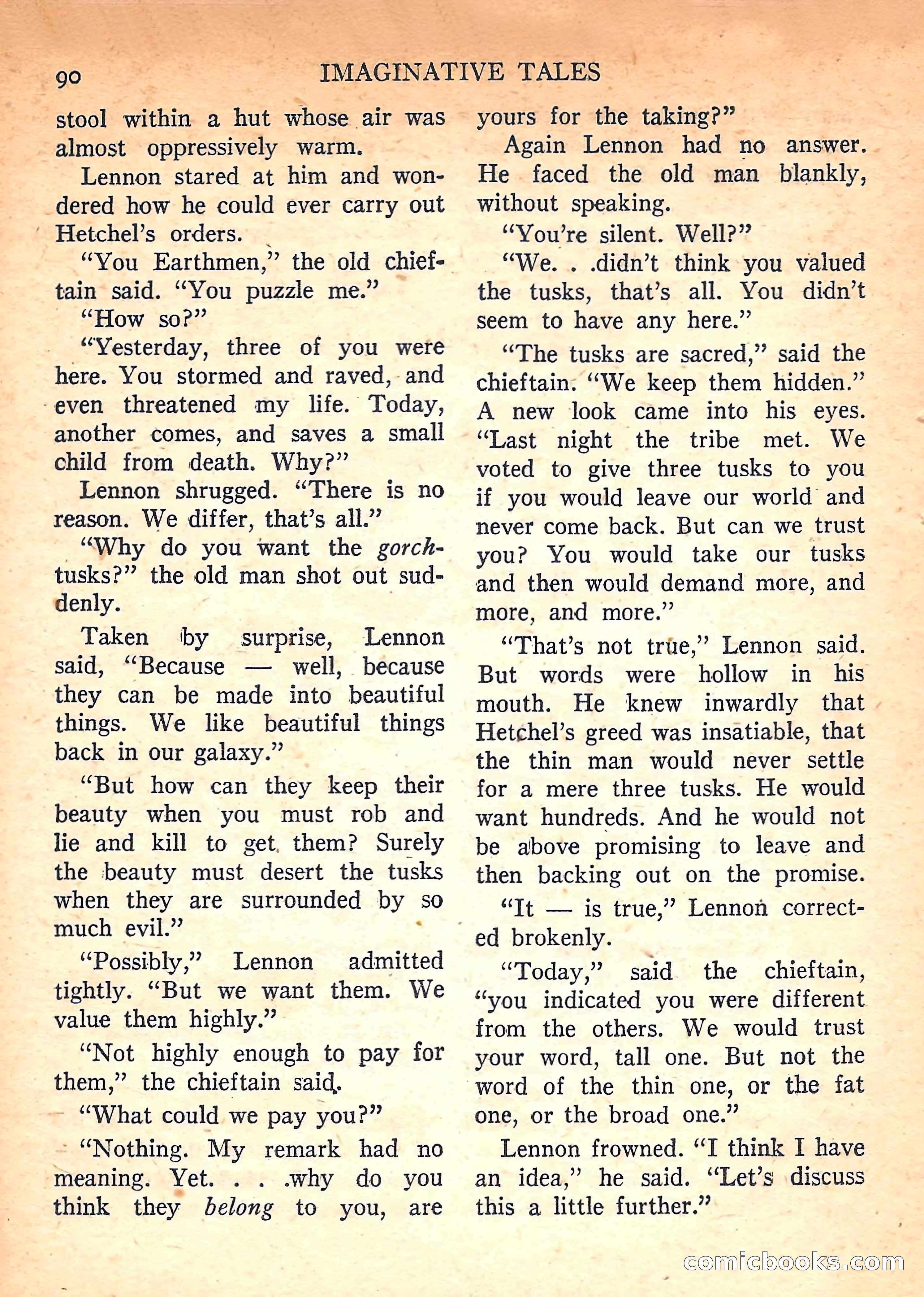 Imaginative Tales, March 1958 — page 90 of 132