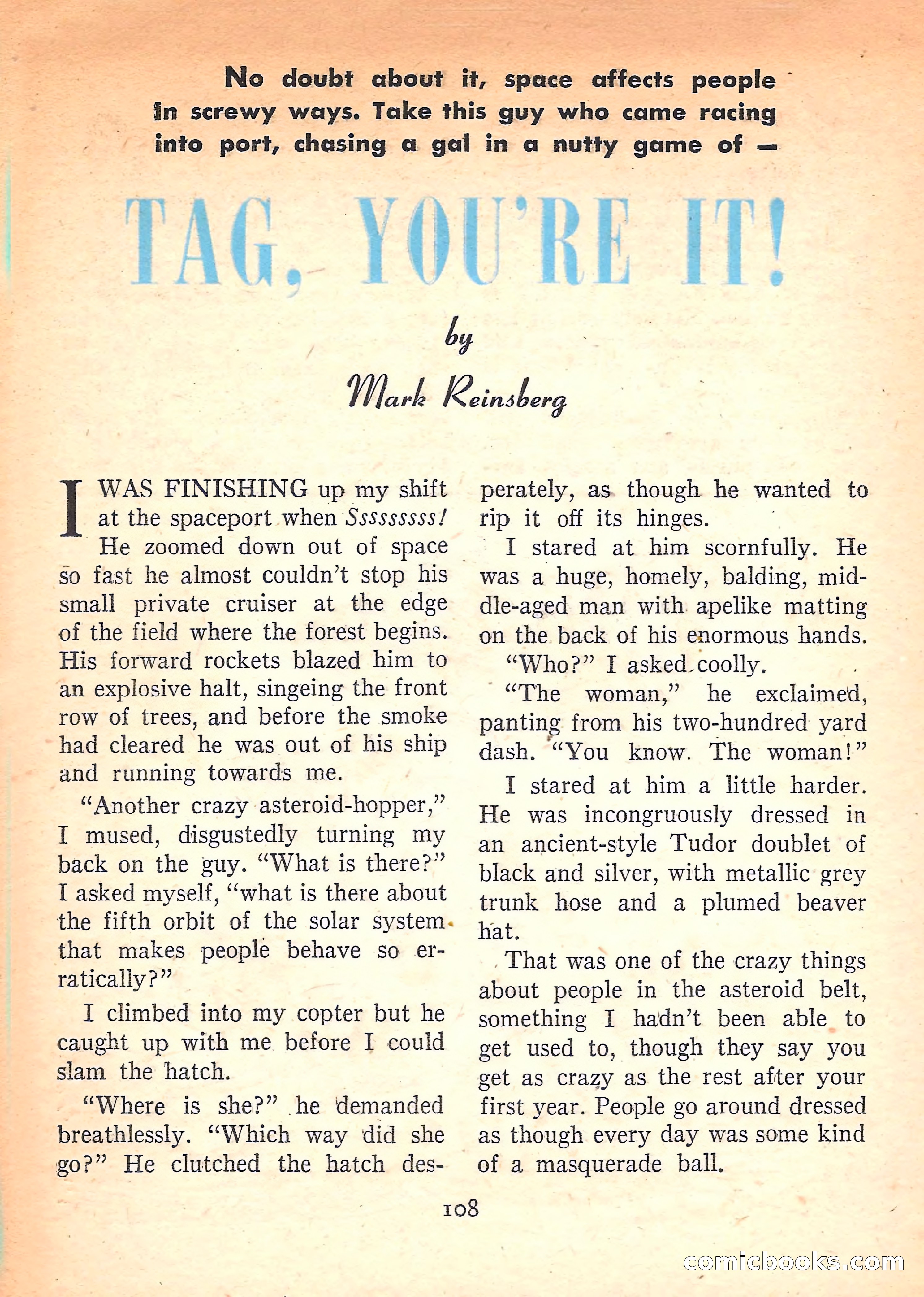 Imaginative Tales, March 1958 — page 108 of 132
