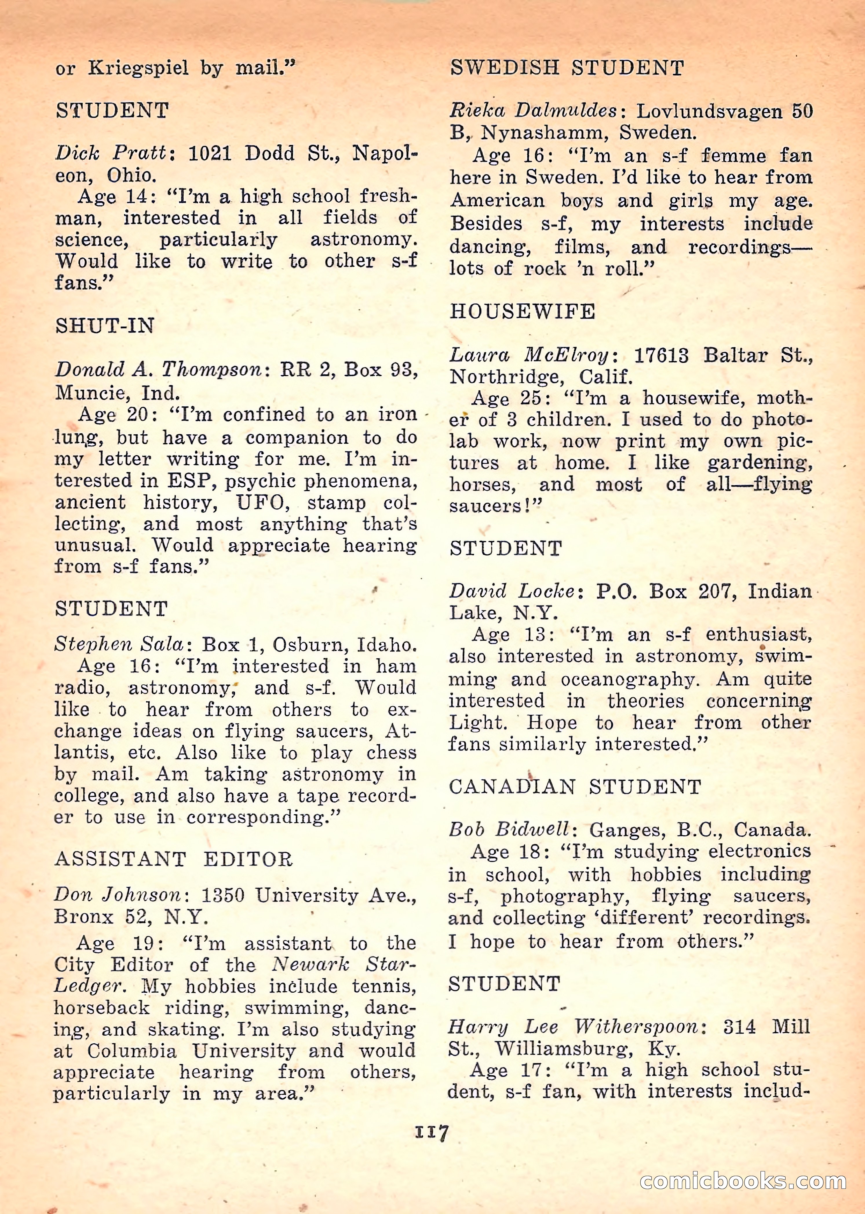 Imaginative Tales, March 1958 — page 117 of 132