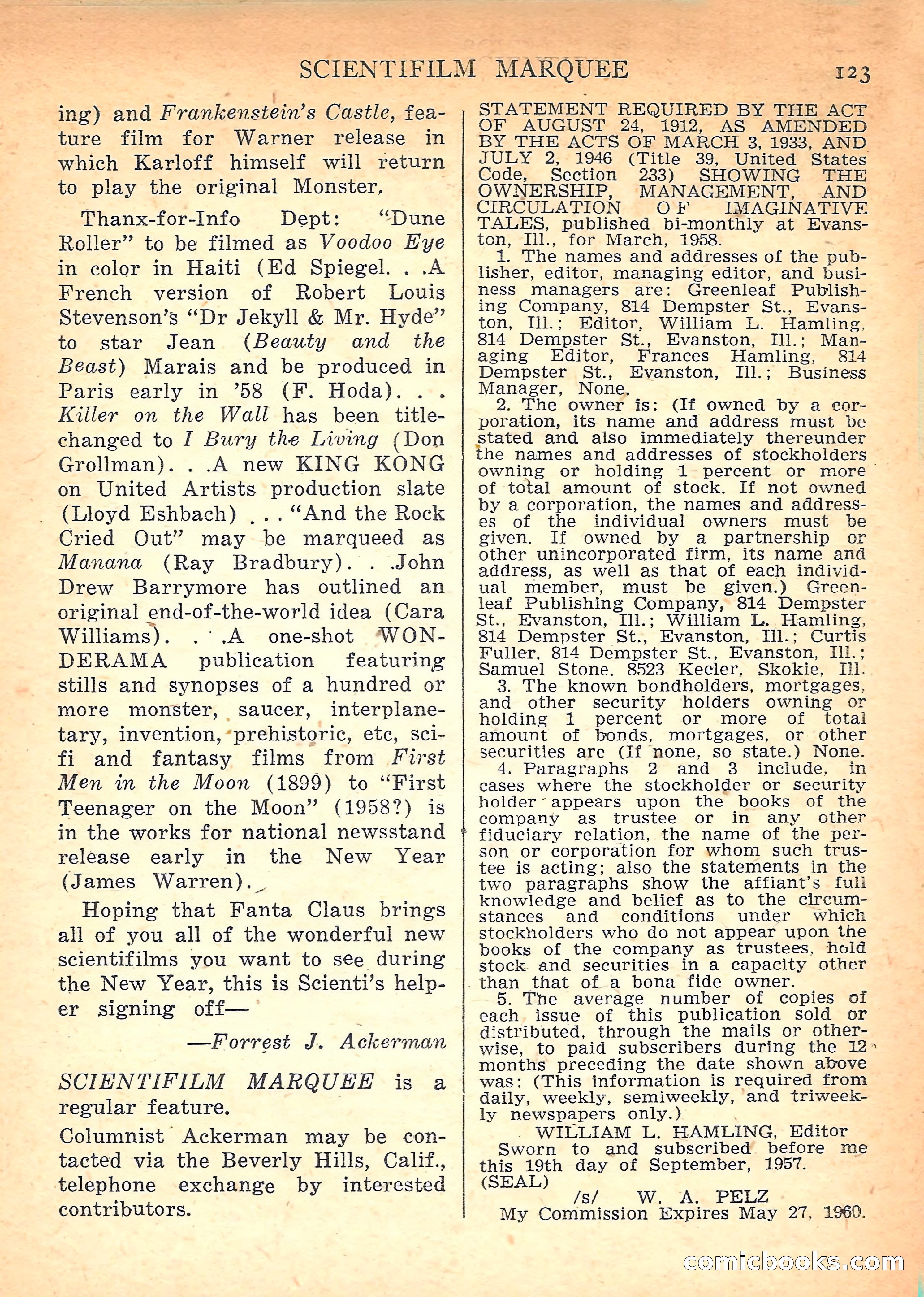 Imaginative Tales, March 1958 — page 123 of 132