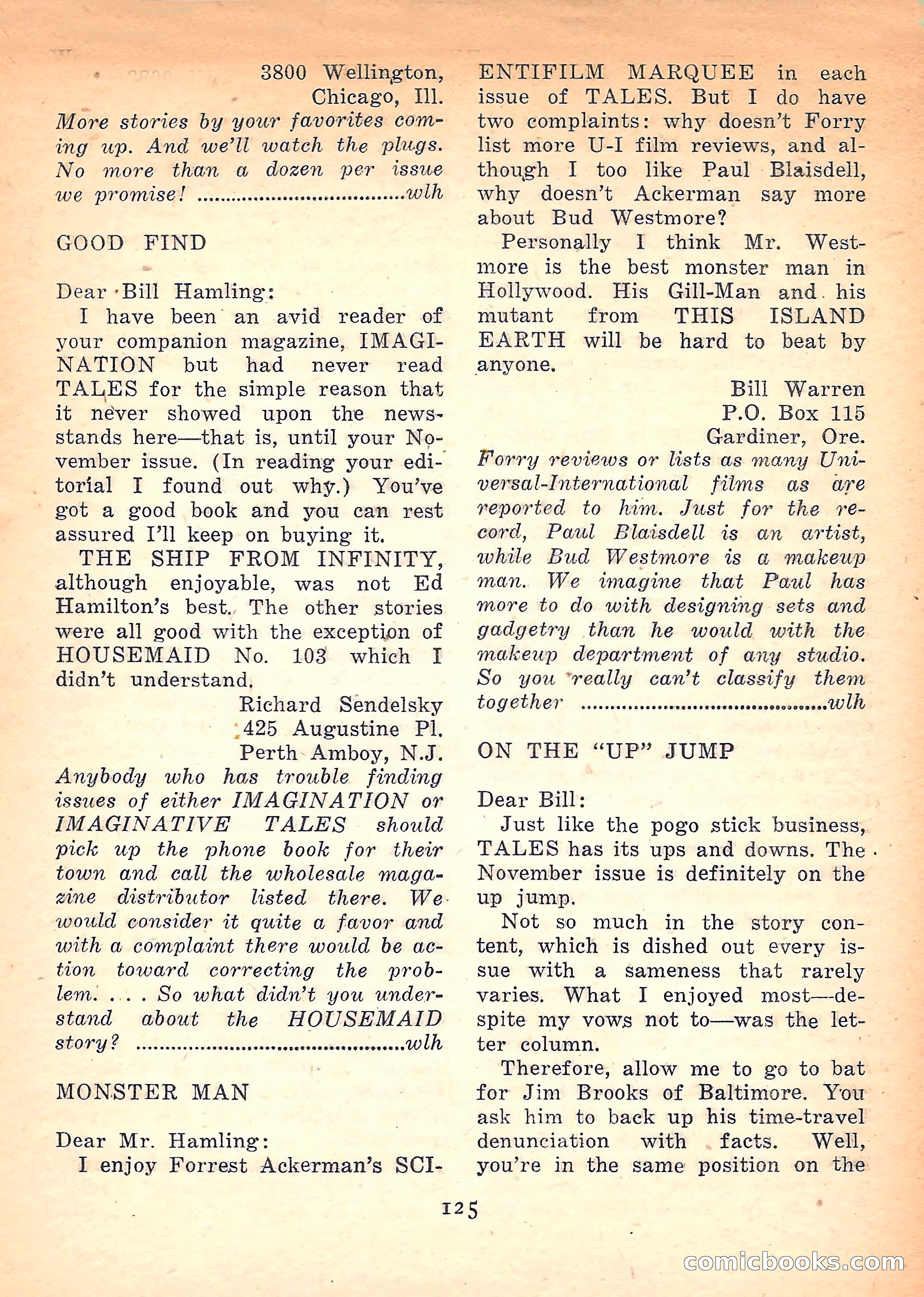 Imaginative Tales, March 1958 — page 125 of 132