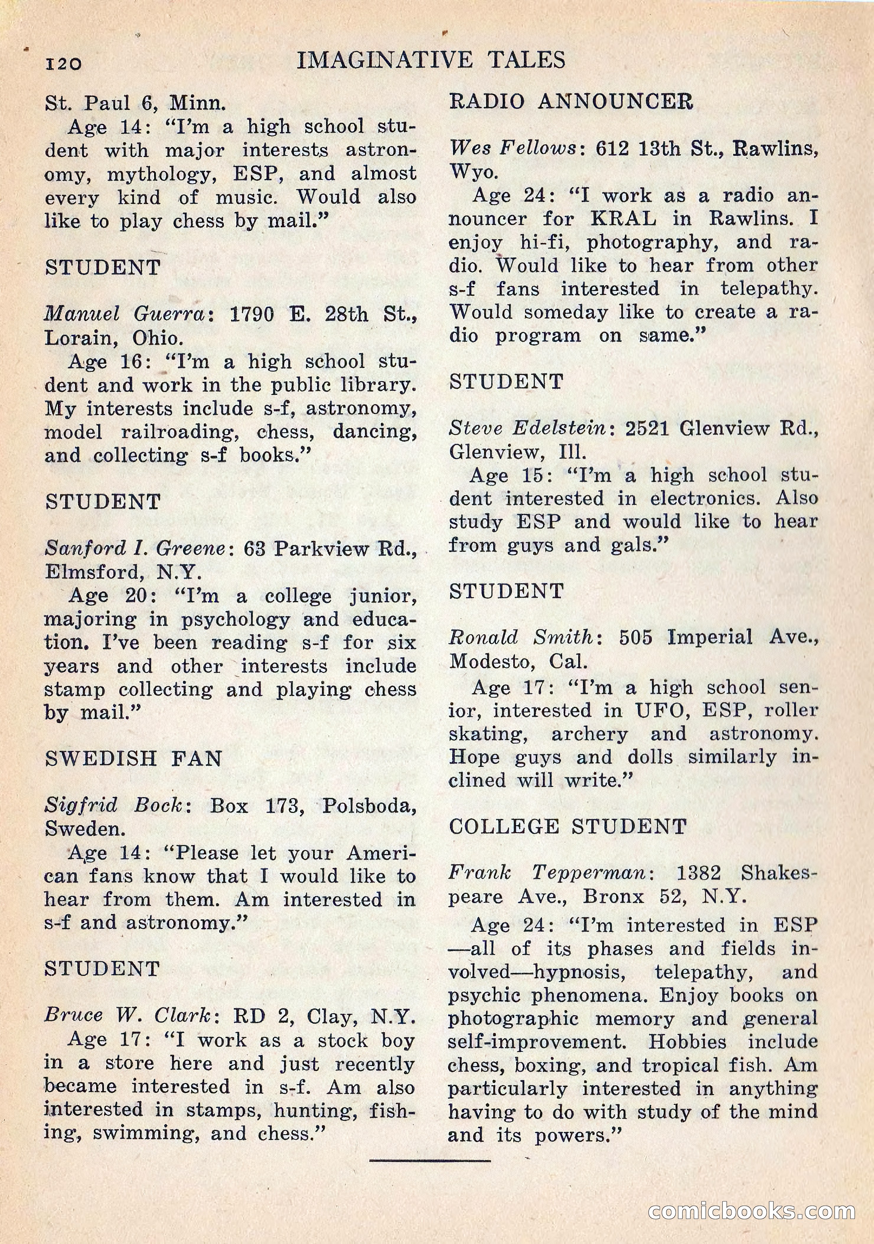 Imaginative Tales, Vol. 5, No. 3 — page 121 of 133