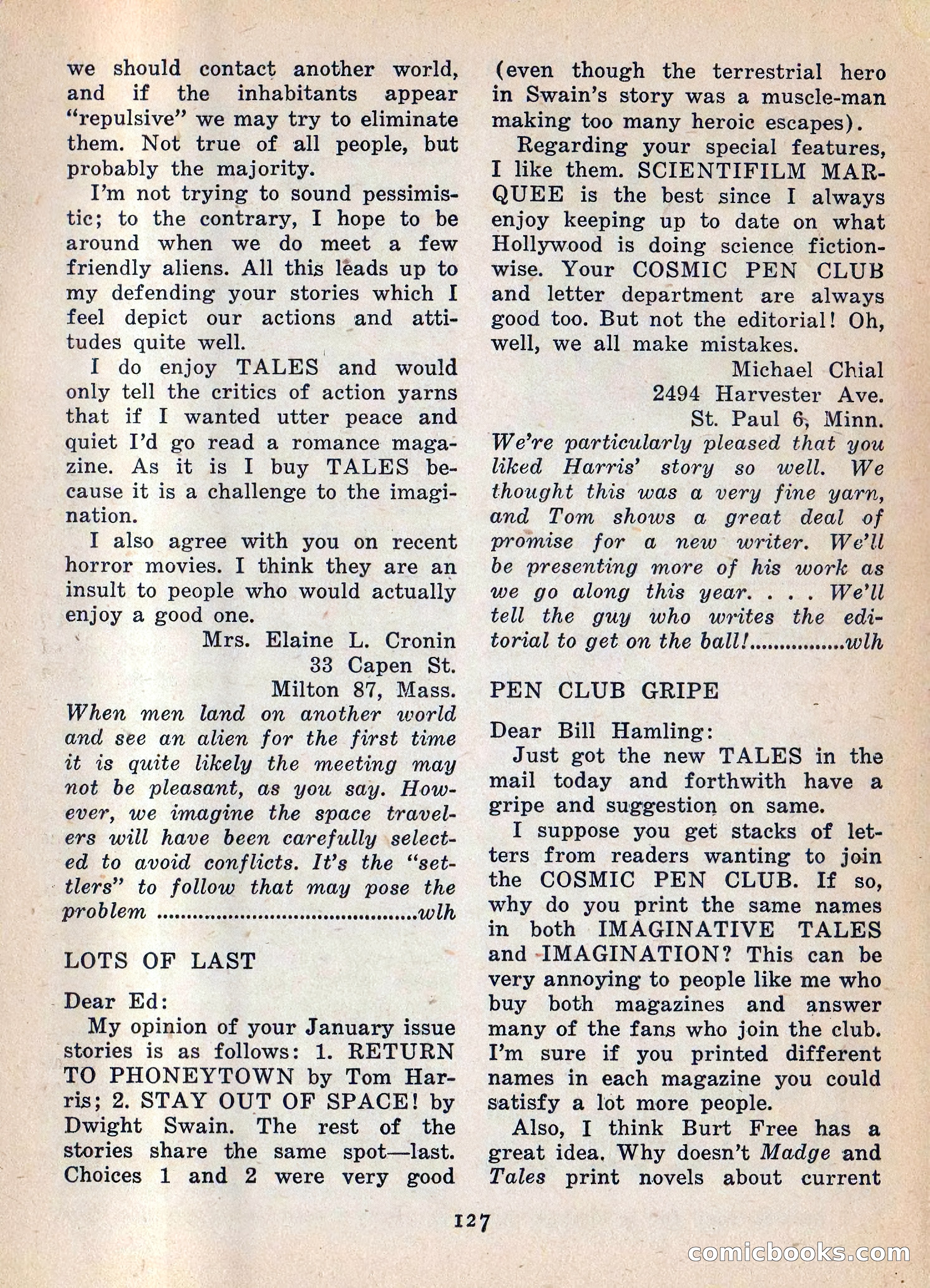 Imaginative Tales, Vol. 5, No. 3 — page 128 of 133
