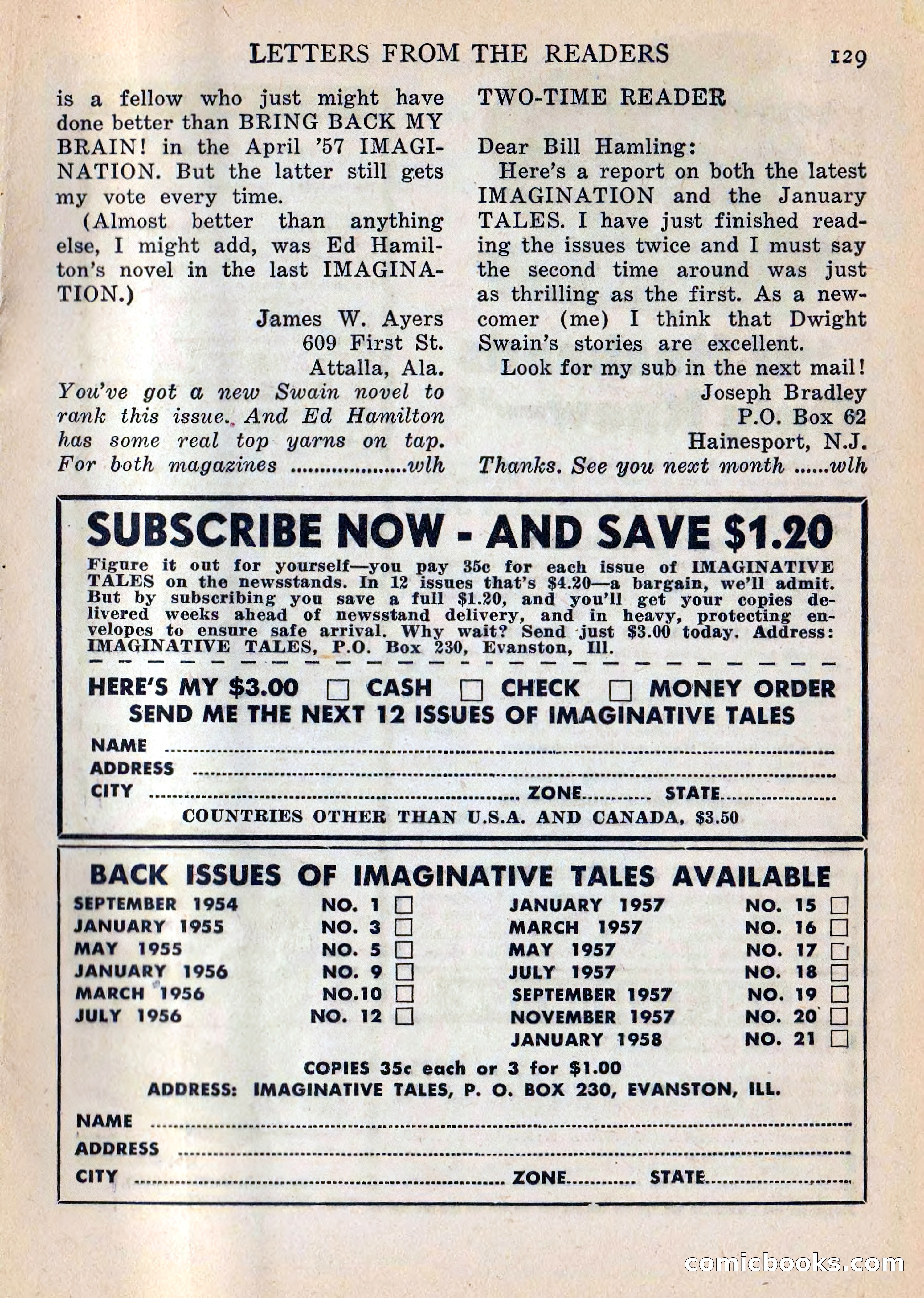Imaginative Tales, Vol. 5, No. 3 — page 130 of 133