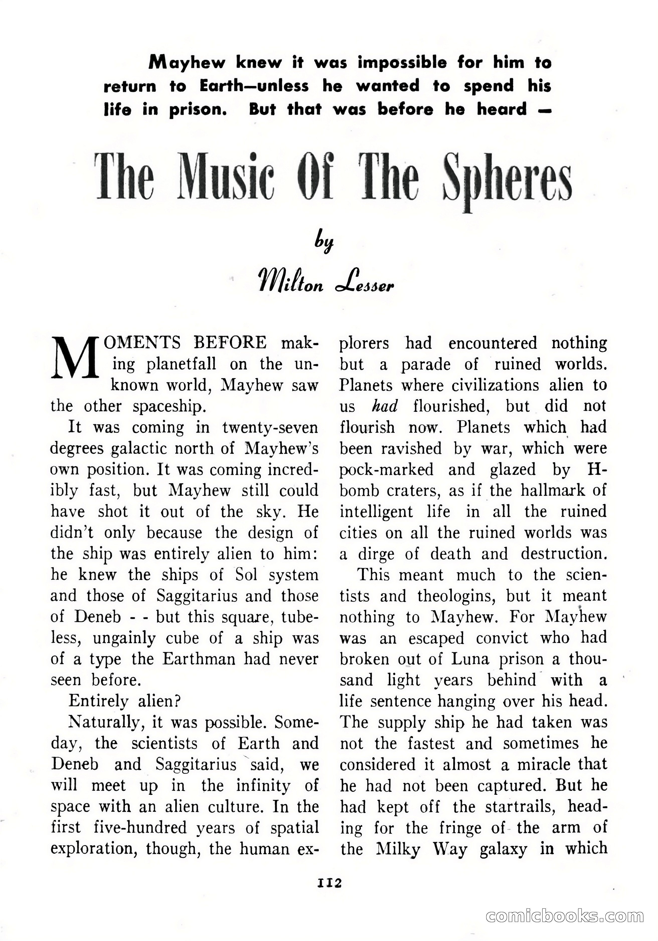Imaginative Tales, September 1956 — page 112 of 132