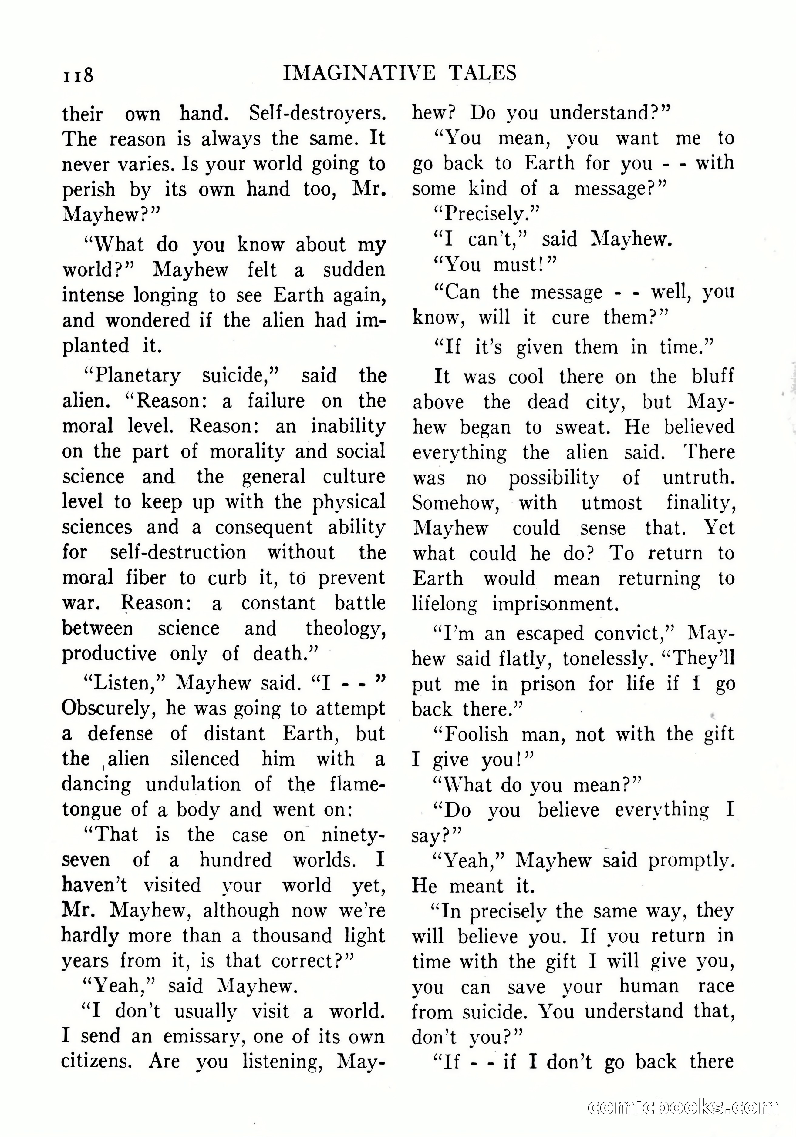 Imaginative Tales, September 1956 — page 118 of 132