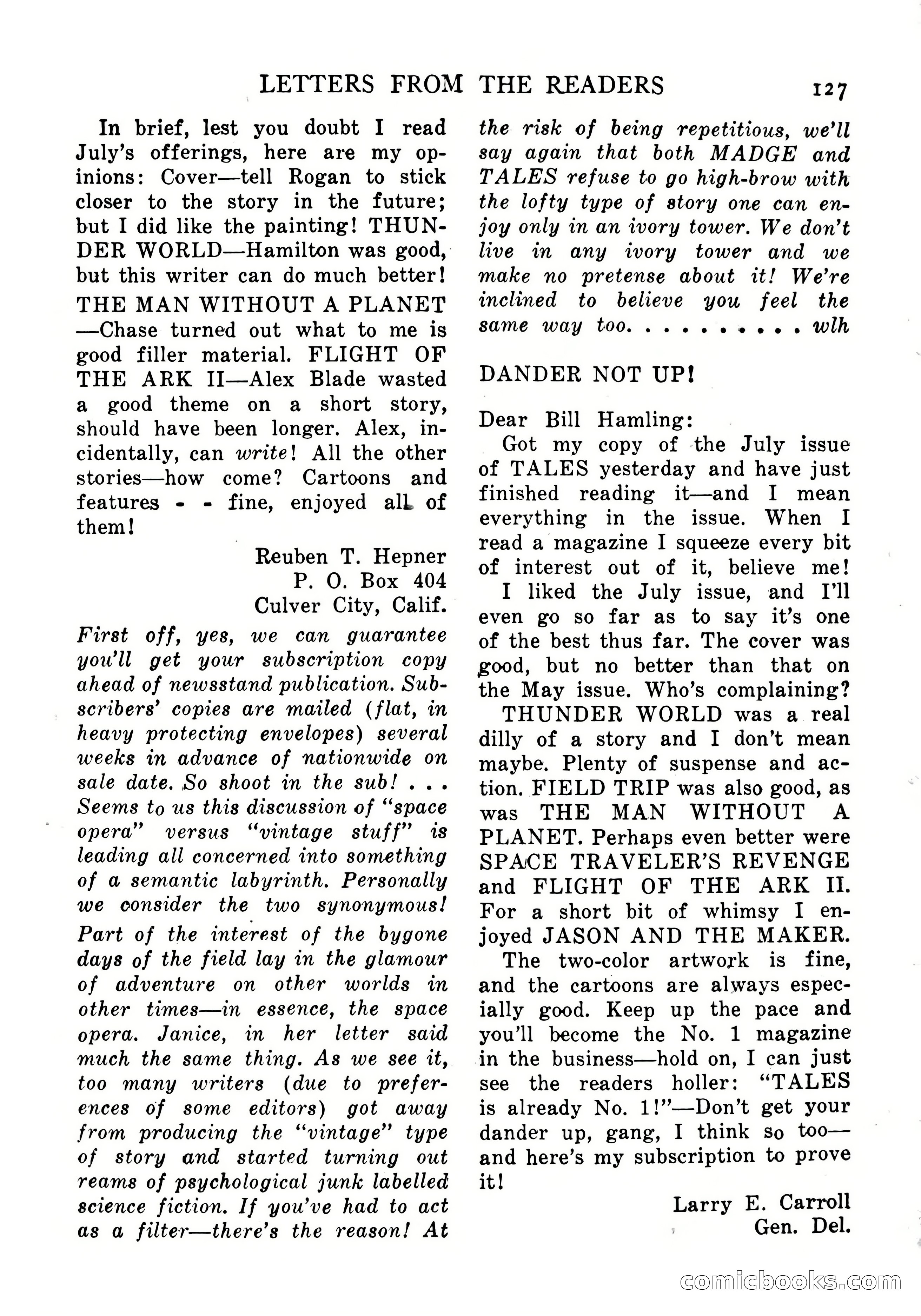 Imaginative Tales, September 1956 — page 127 of 132
