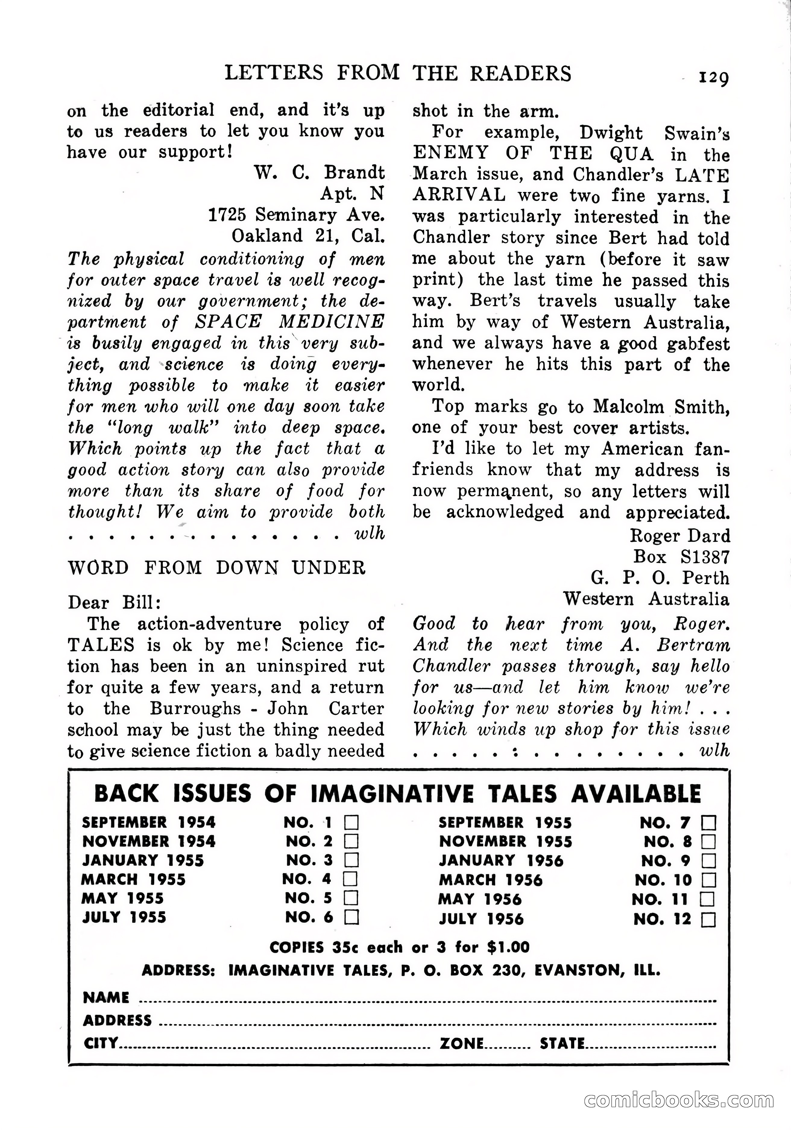 Imaginative Tales, September 1956 — page 129 of 132
