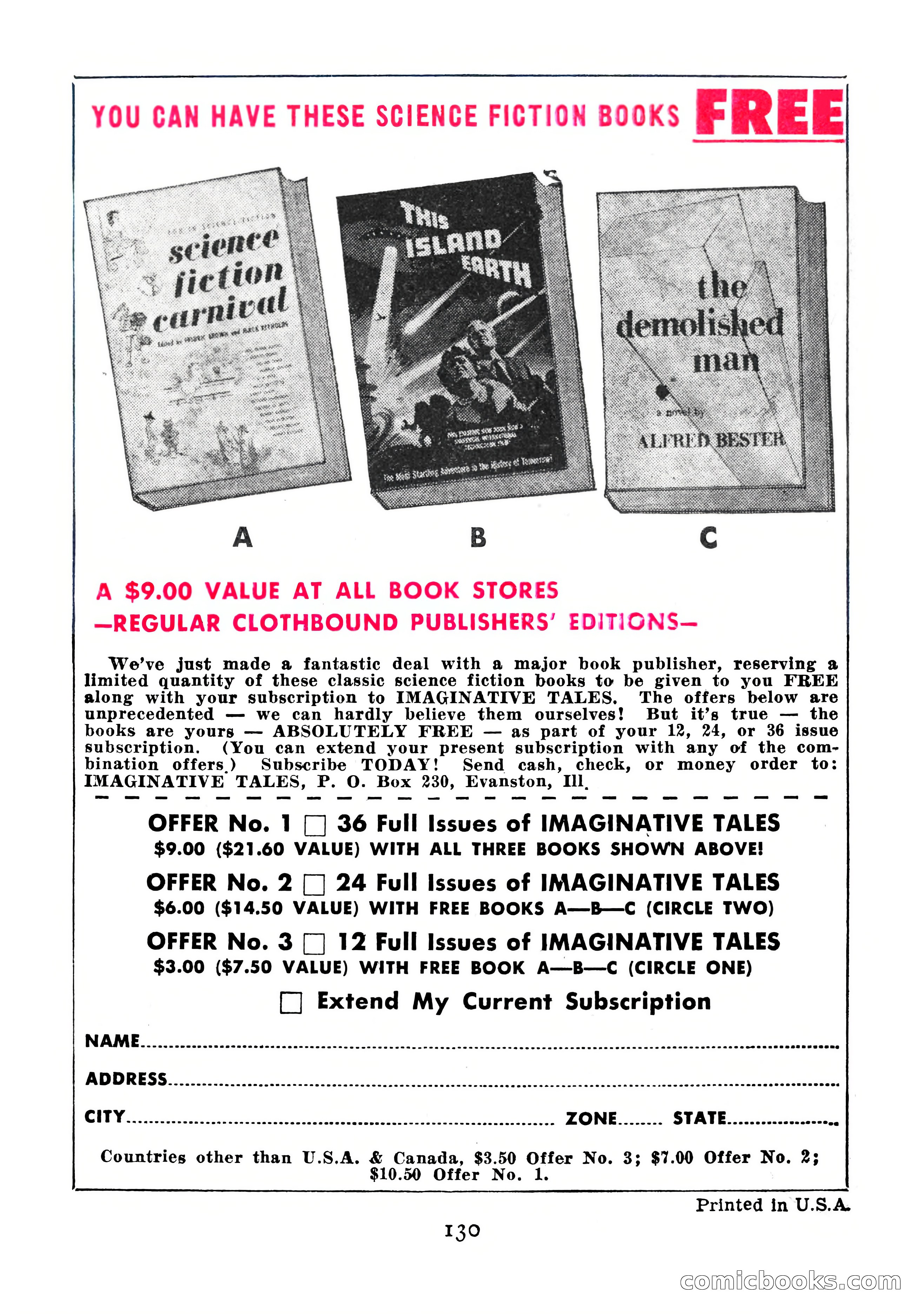 Imaginative Tales, September 1956 — page 130 of 132