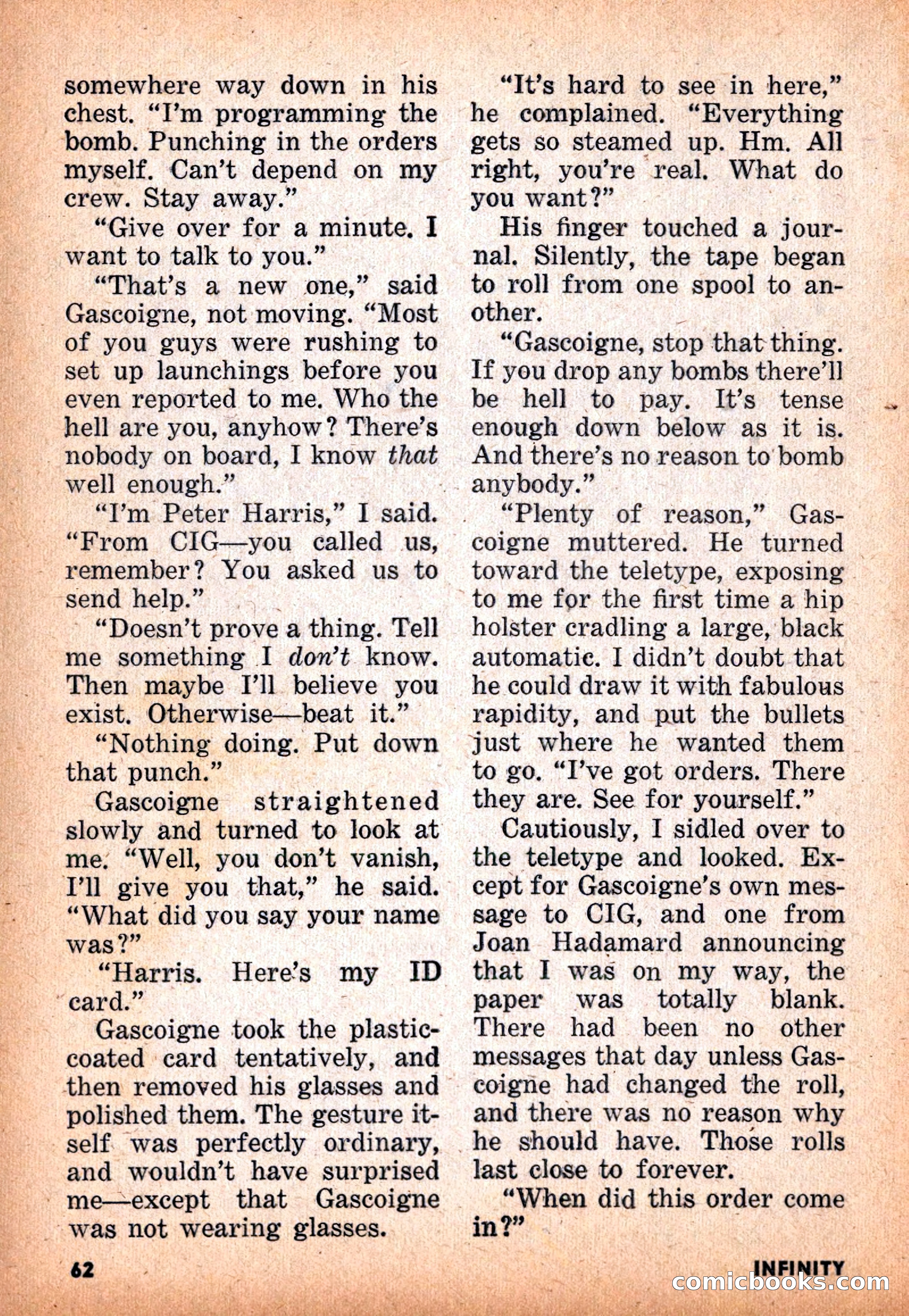 Infinity Science Fiction, November 1955 — page 62 of 132