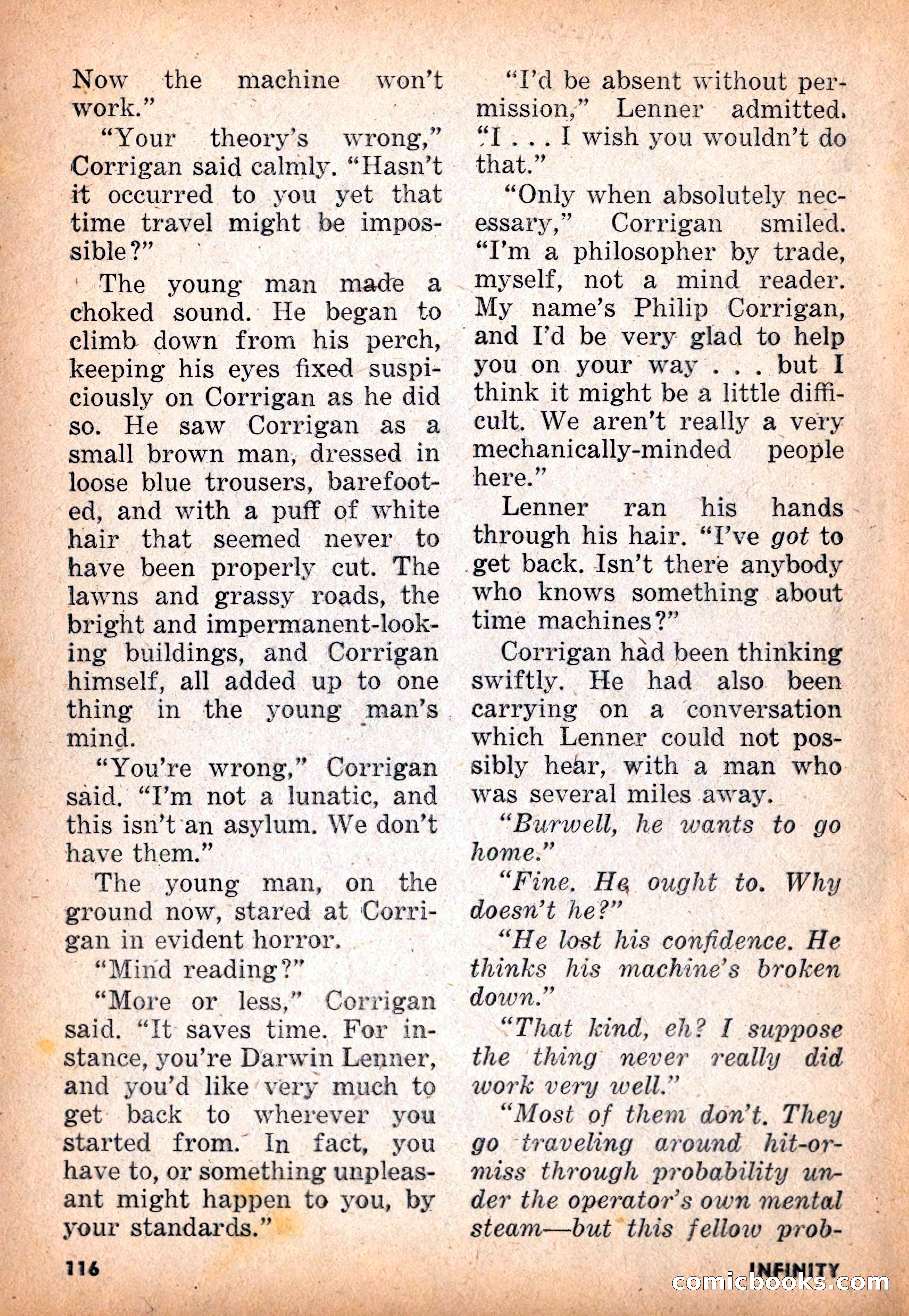 Infinity Science Fiction, November 1955 — page 116 of 132