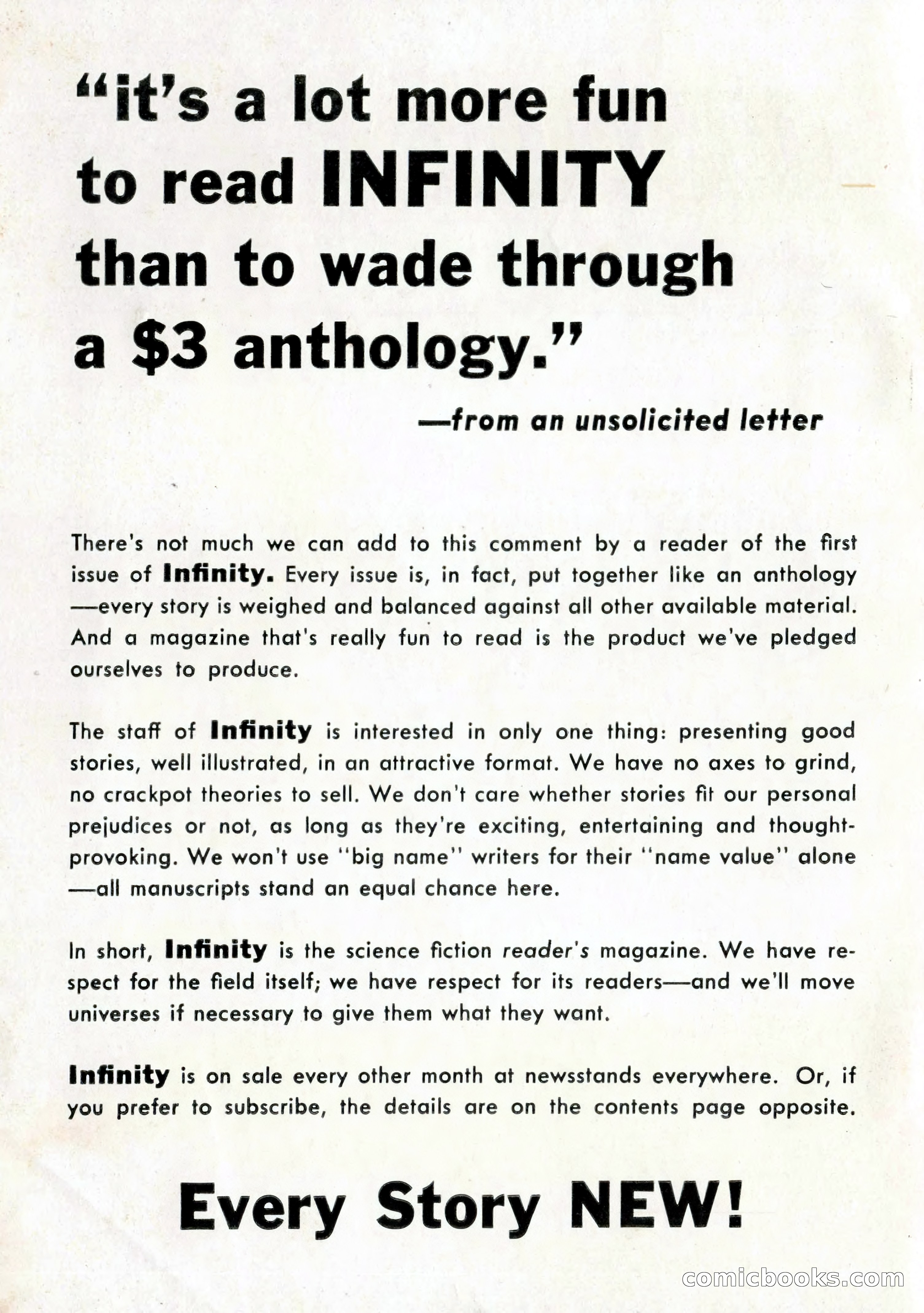 Infinity Science Fiction, February 1956 — page 2 of 132