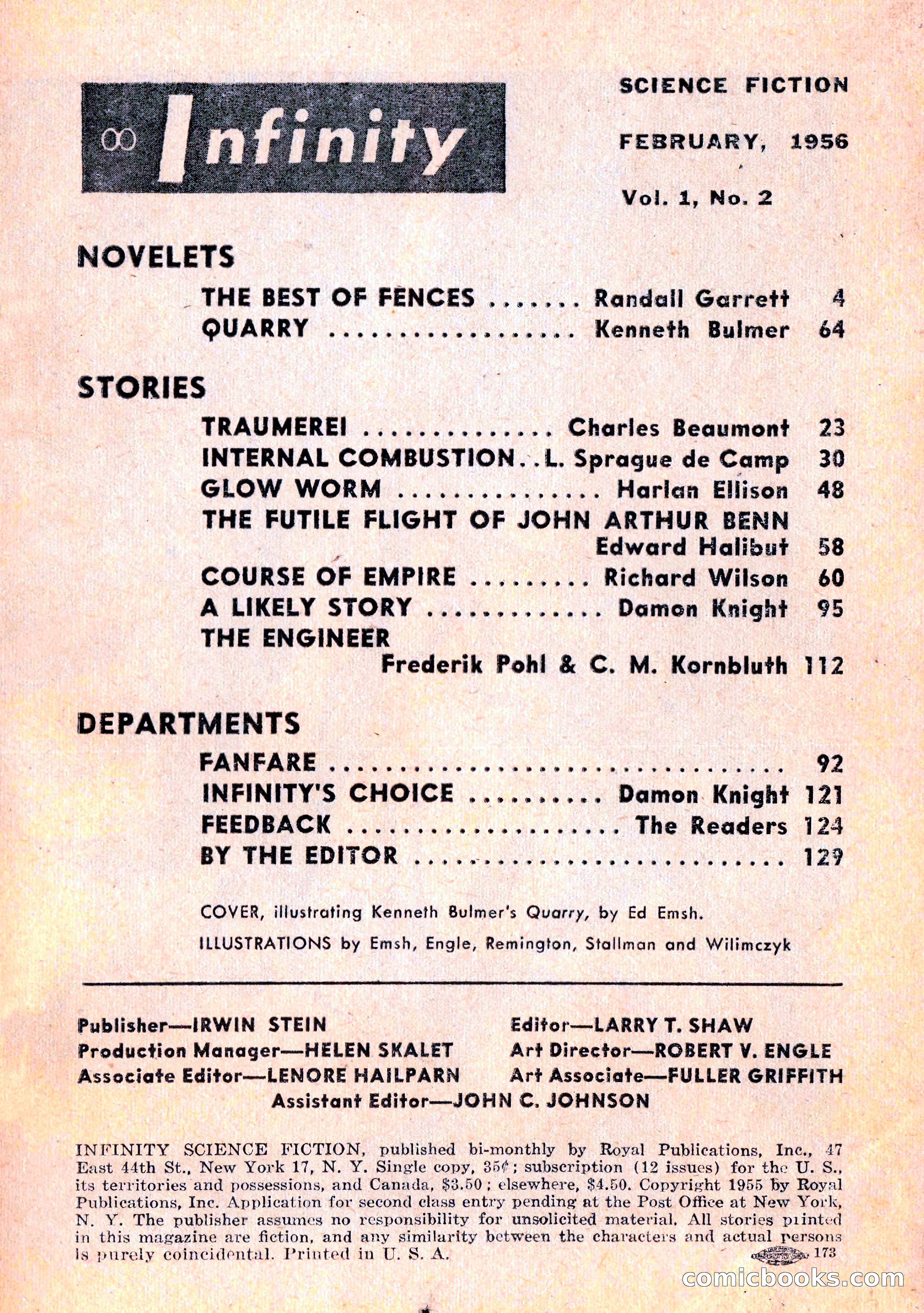 Infinity Science Fiction, February 1956 — page 3 of 132