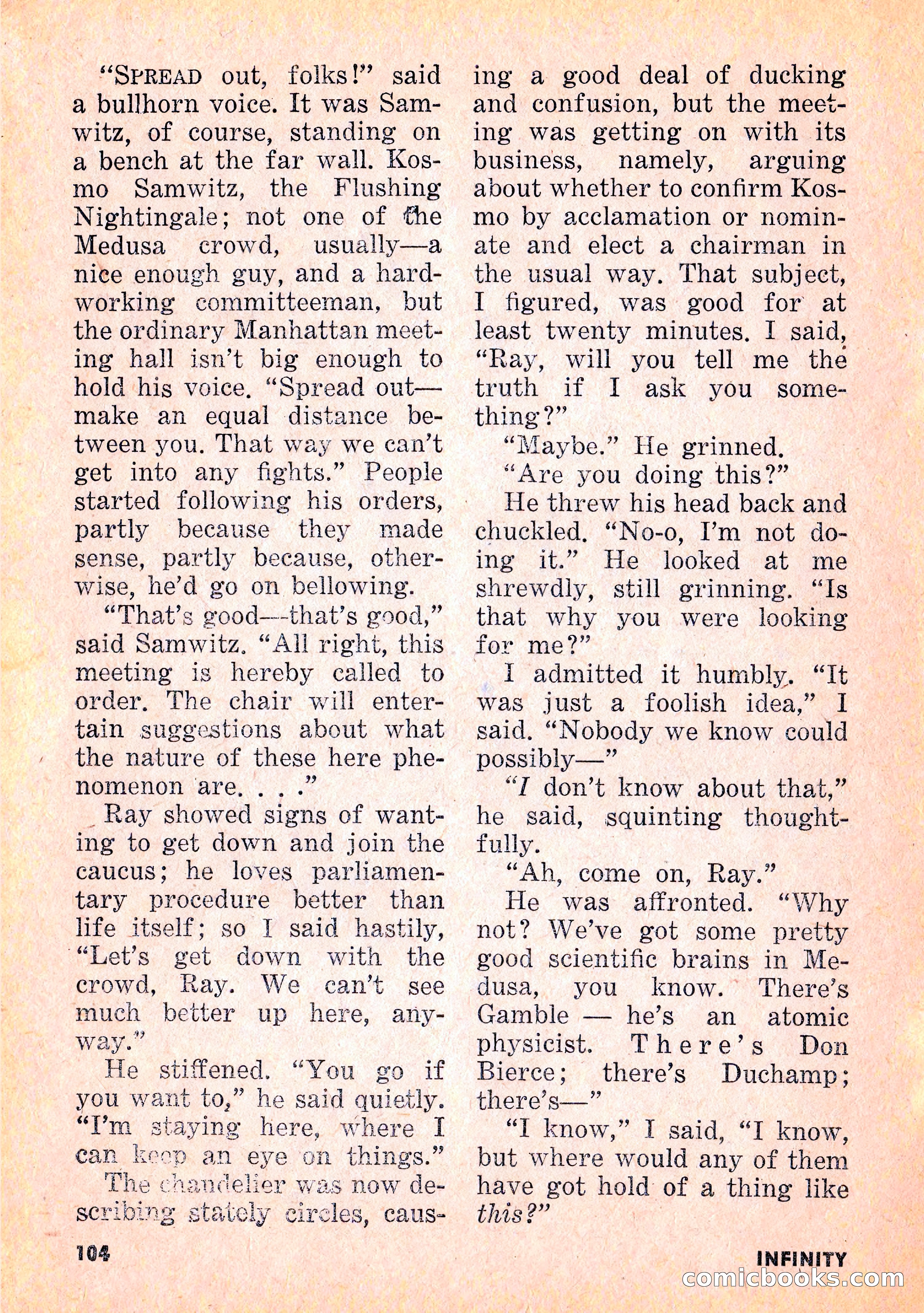 Infinity Science Fiction, February 1956 — page 104 of 132