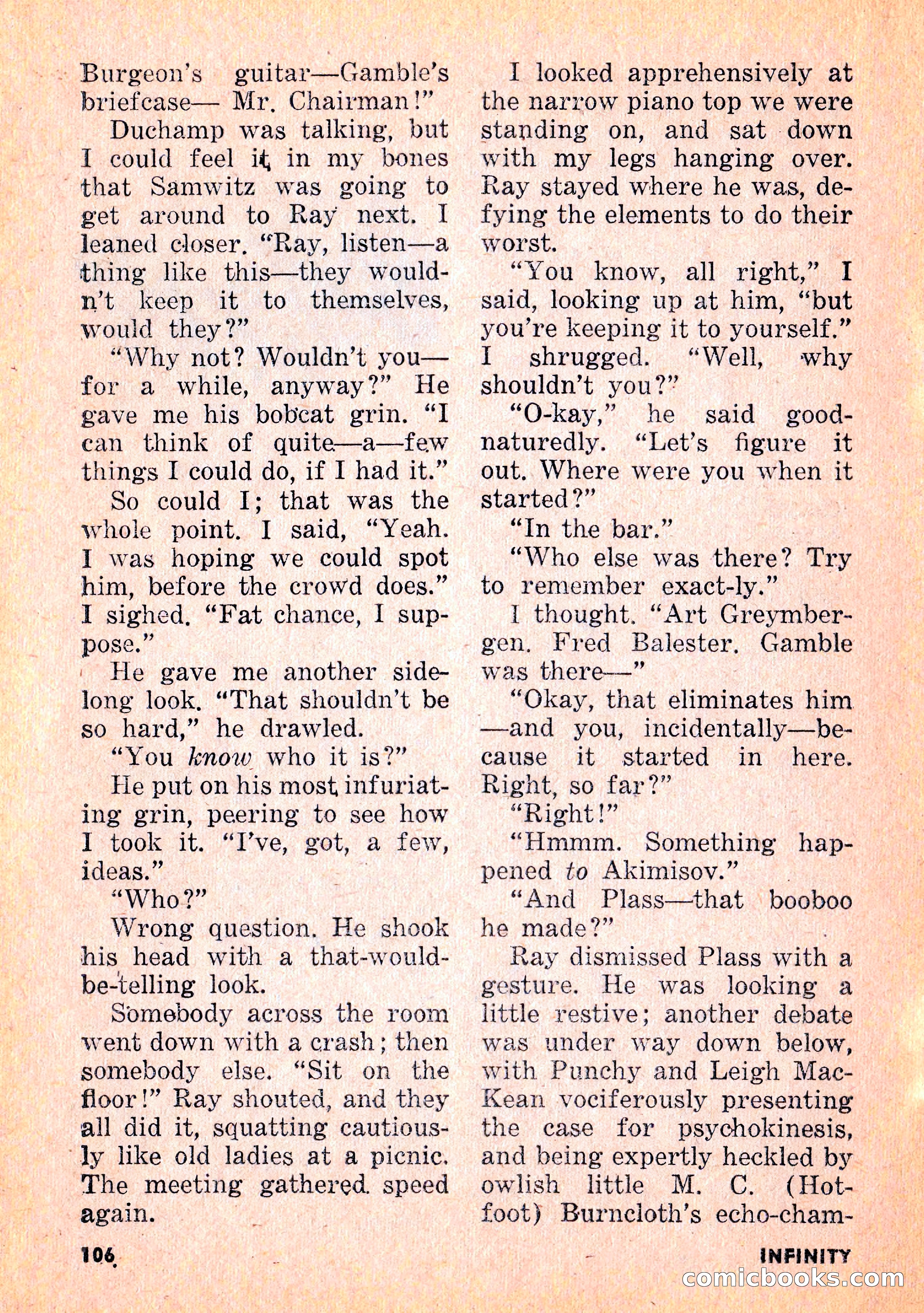 Infinity Science Fiction, February 1956 — page 106 of 132