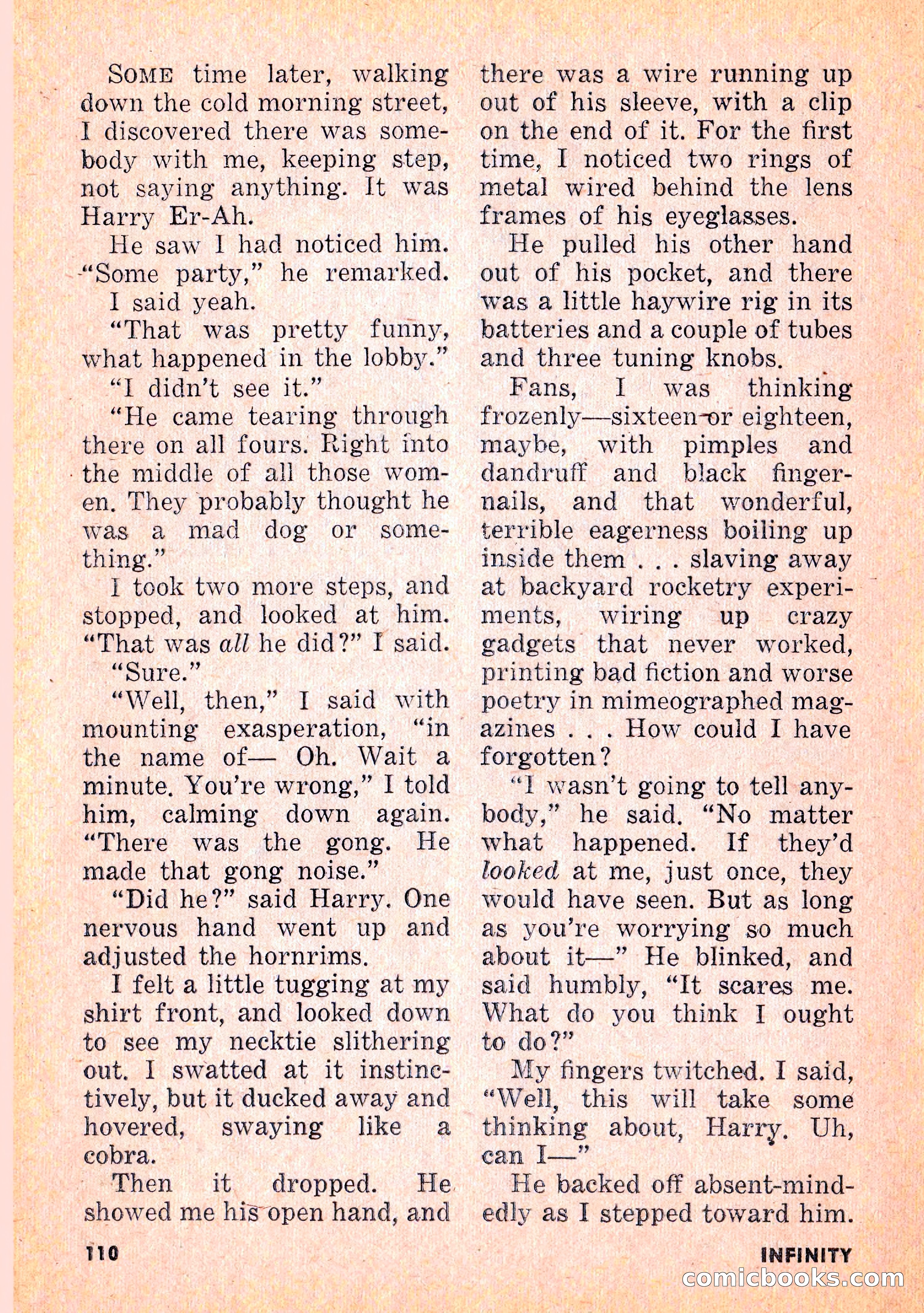 Infinity Science Fiction, February 1956 — page 110 of 132