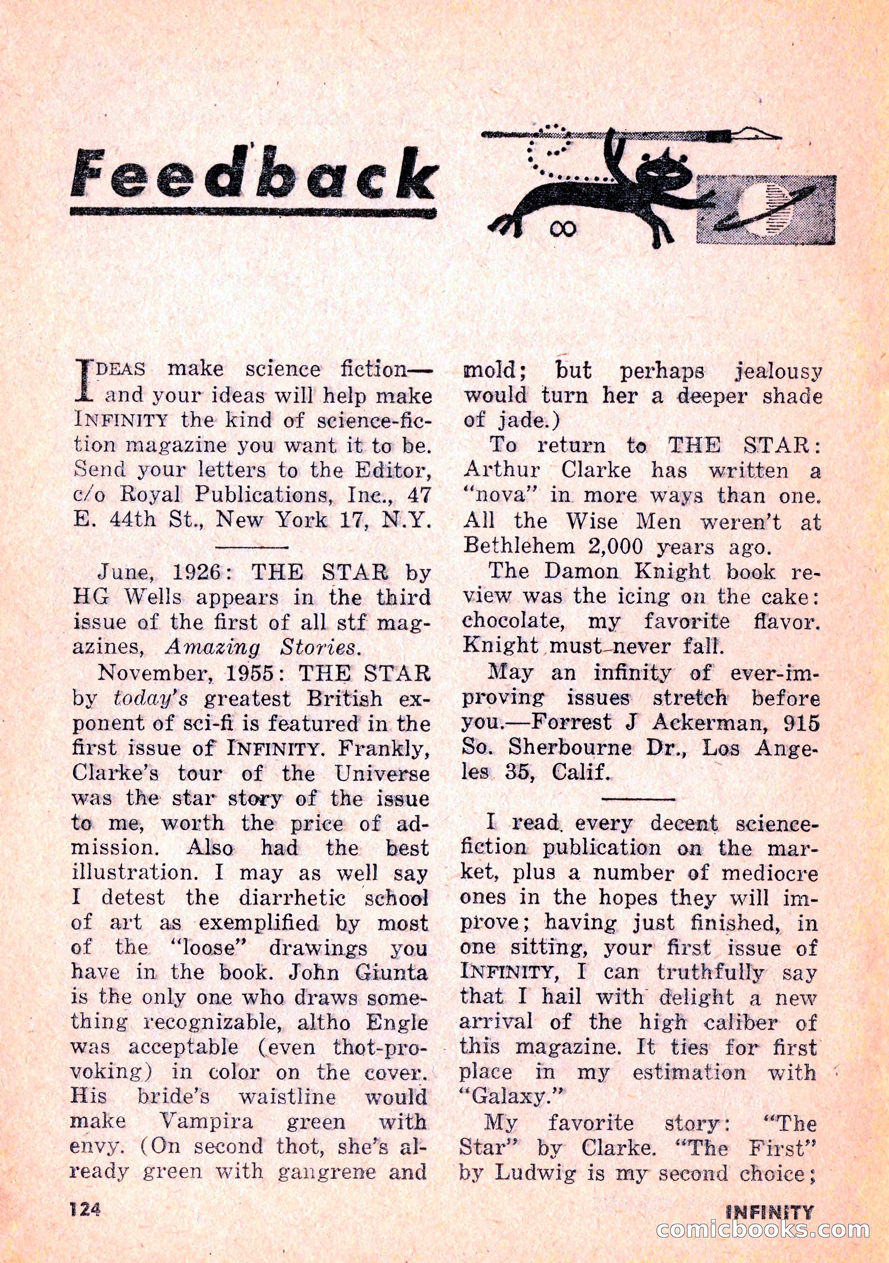 Infinity Science Fiction, February 1956 — page 124 of 132