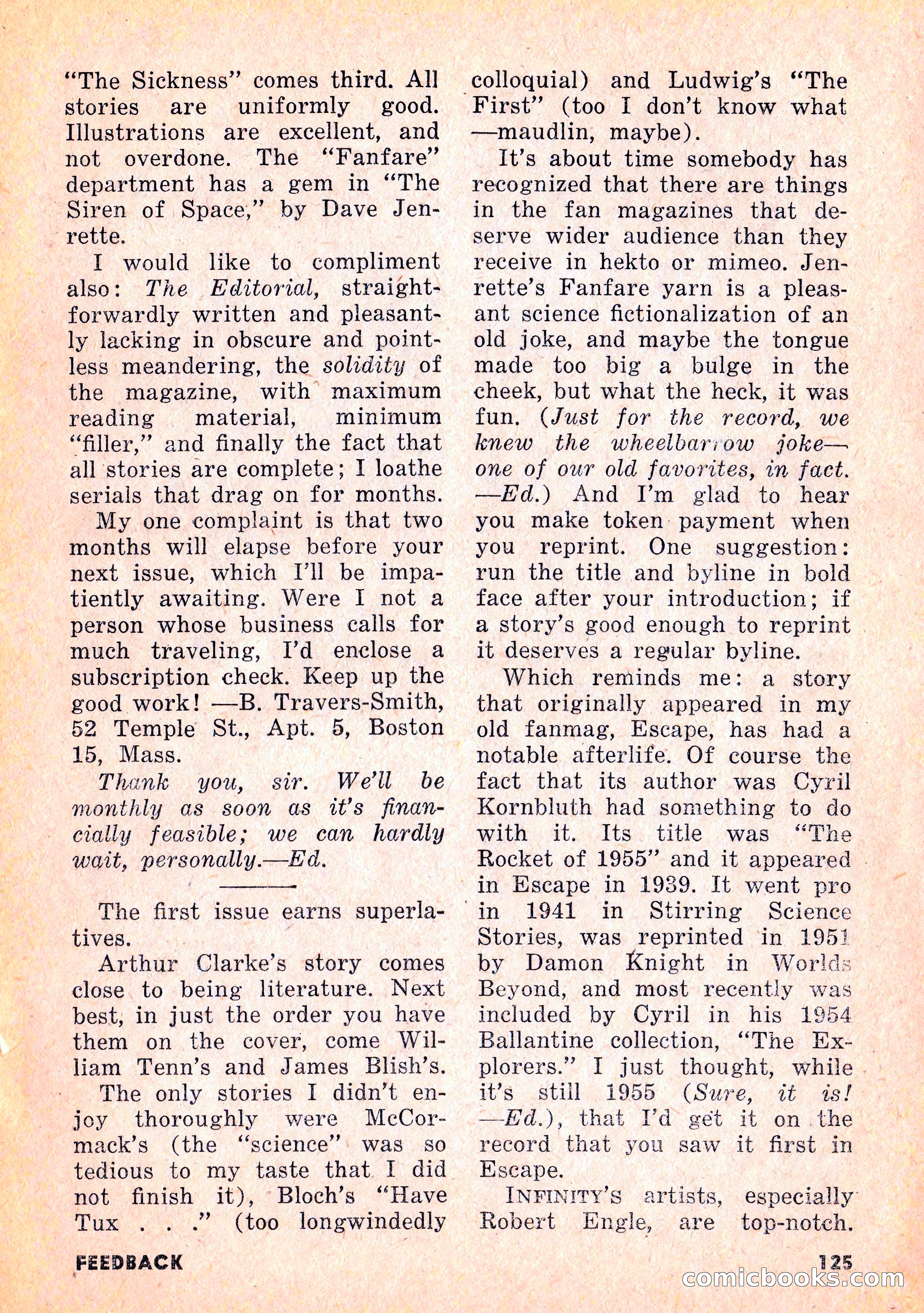 Infinity Science Fiction, February 1956 — page 125 of 132