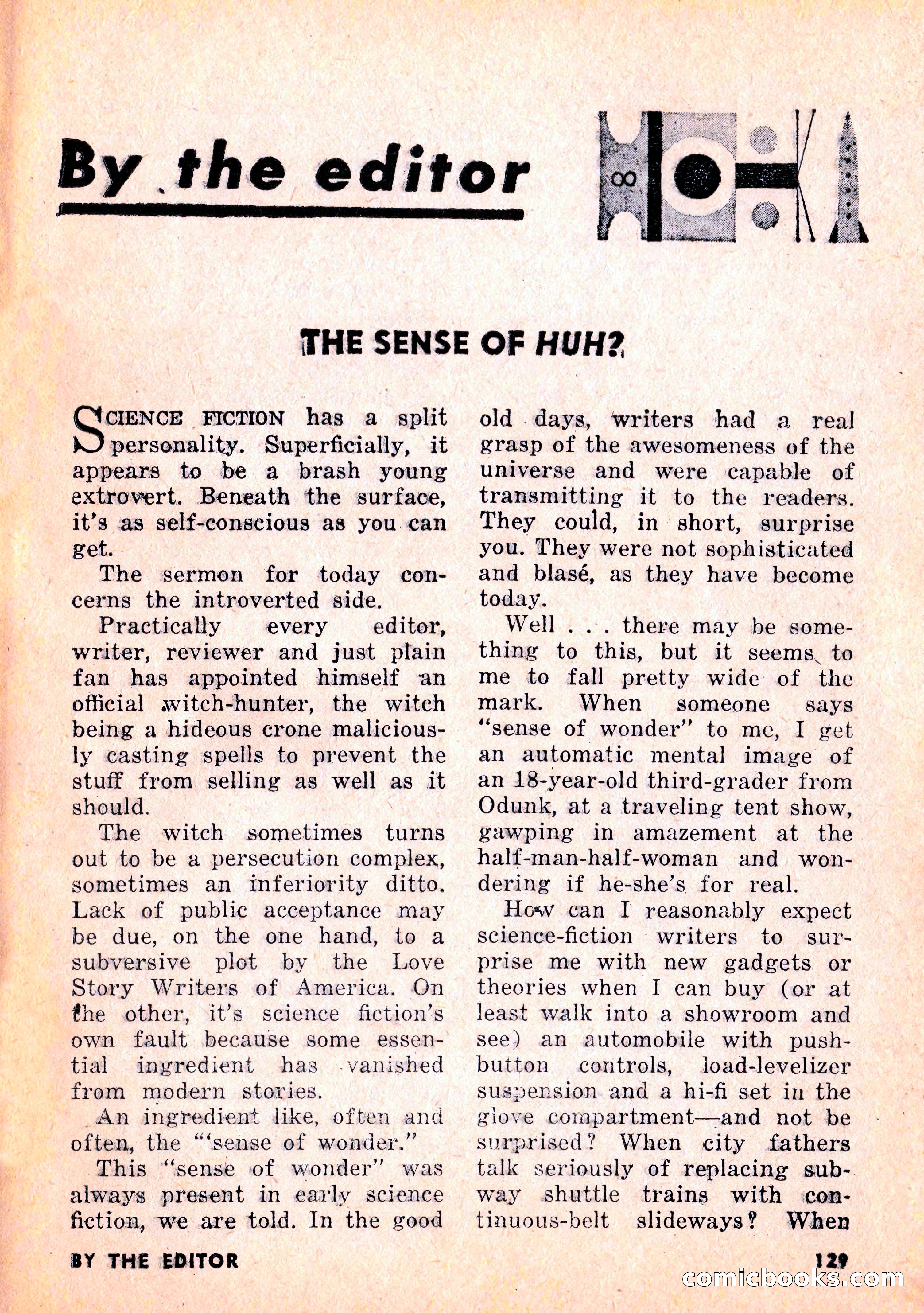 Infinity Science Fiction, February 1956 — page 129 of 132