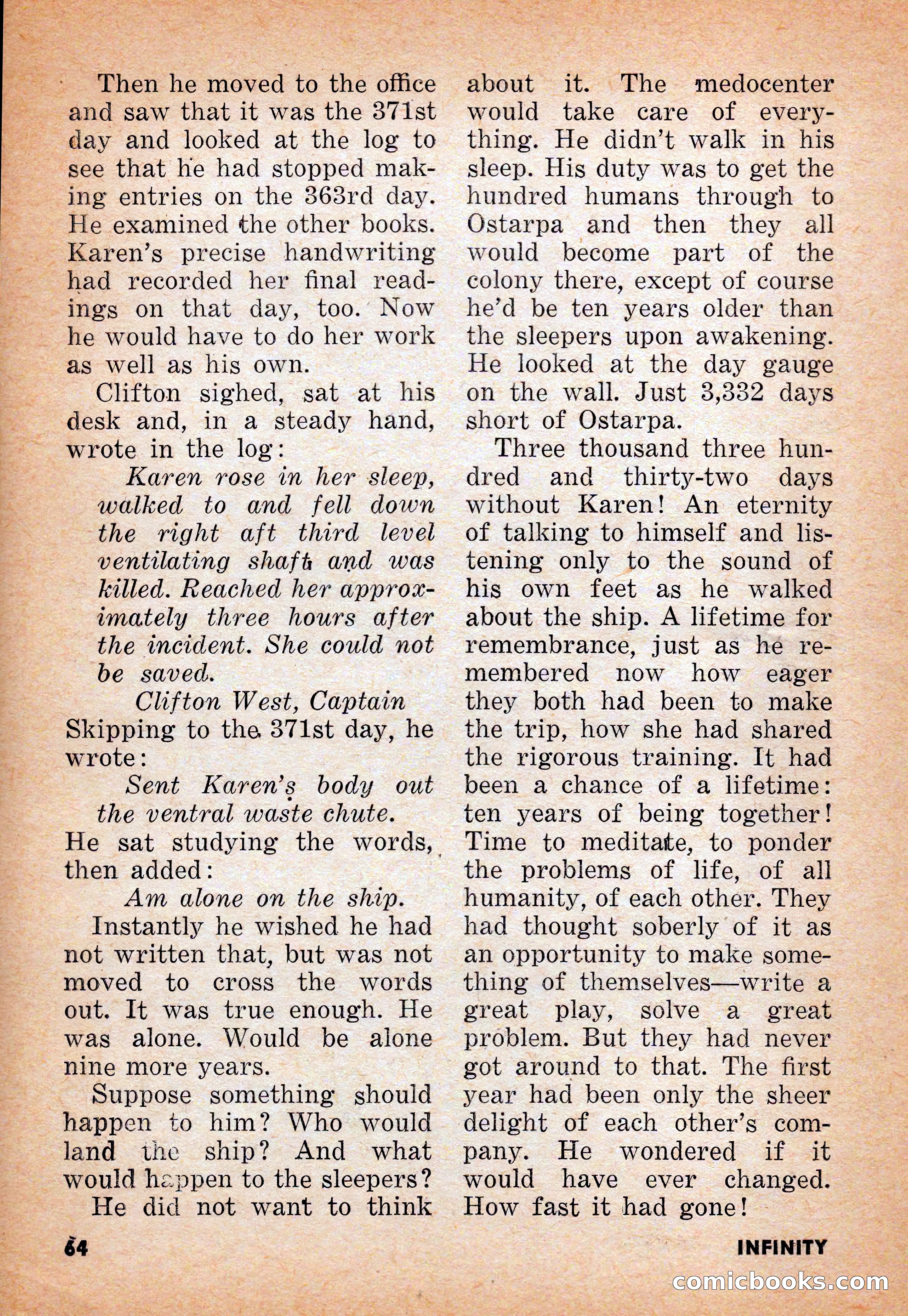 Infinity Science Fiction, June 1956 — page 64 of 132