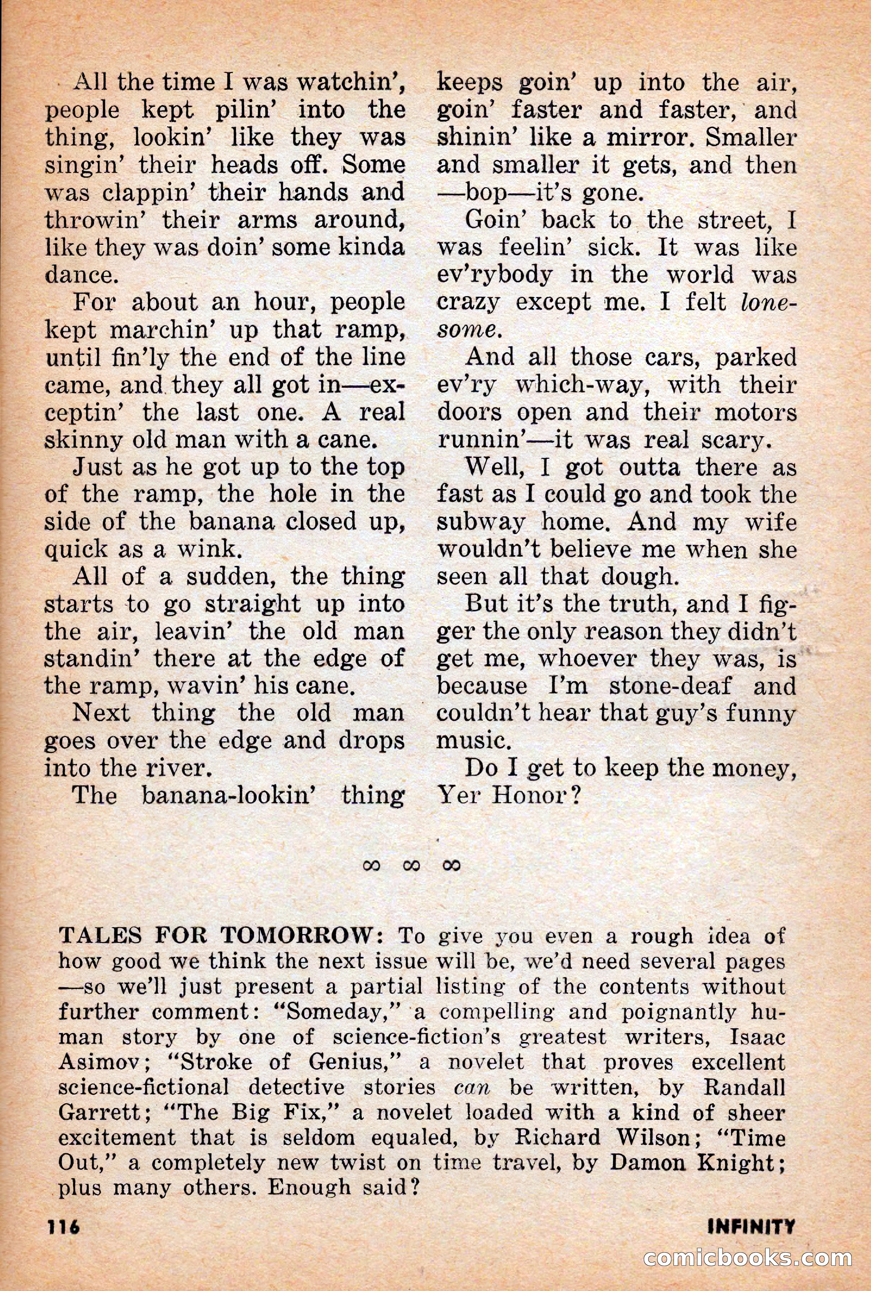 Infinity Science Fiction, June 1956 — page 116 of 132