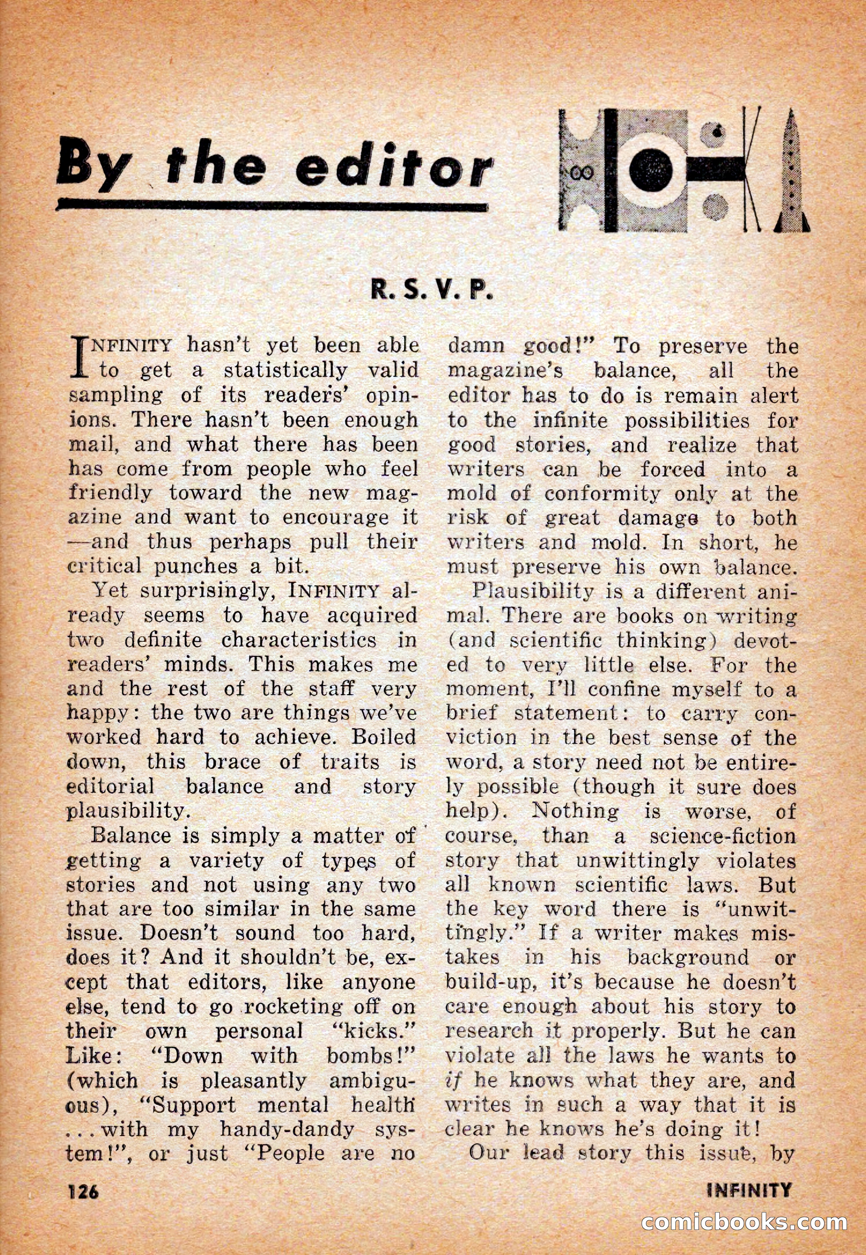 Infinity Science Fiction, June 1956 — page 126 of 132