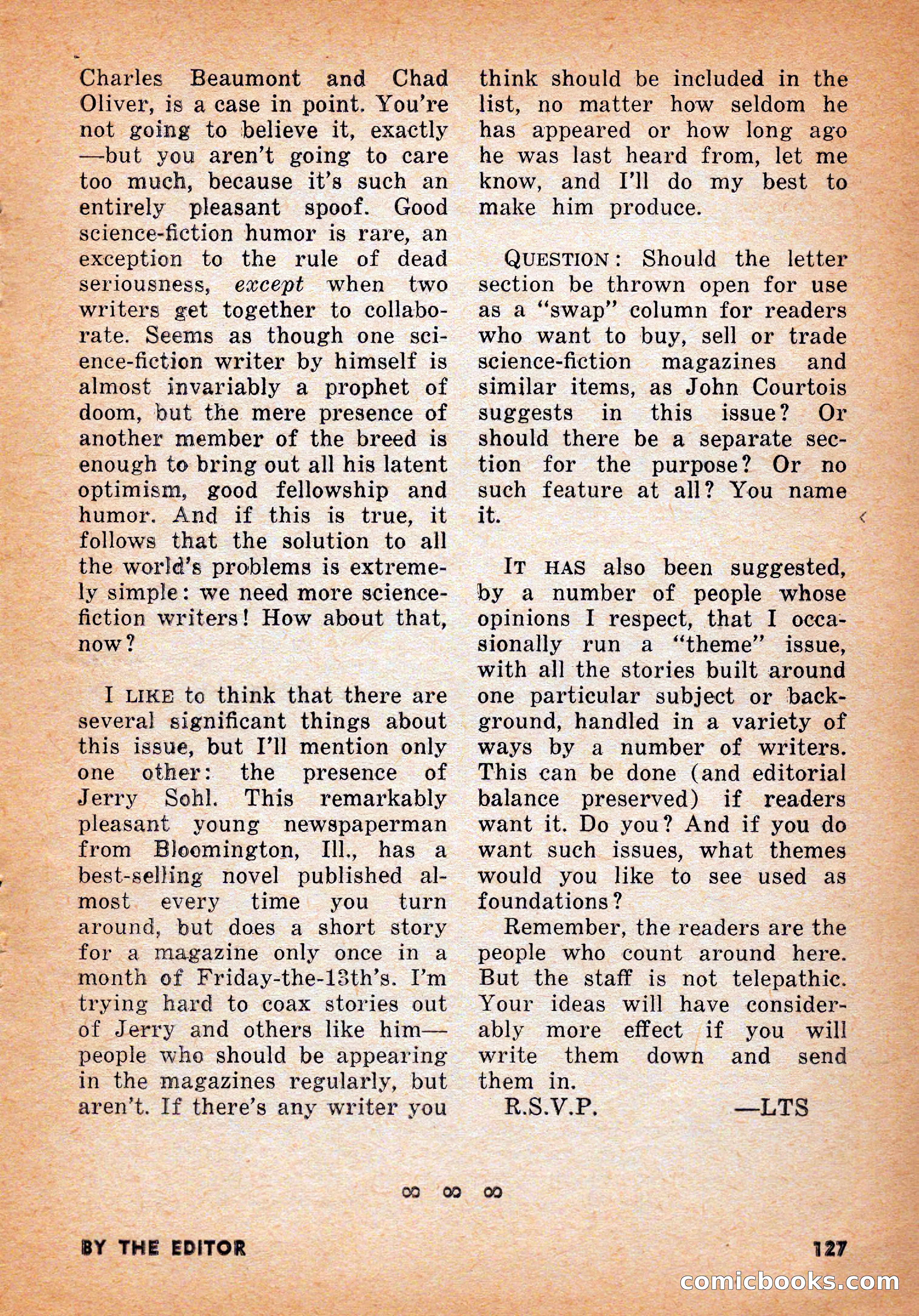 Infinity Science Fiction, June 1956 — page 127 of 132