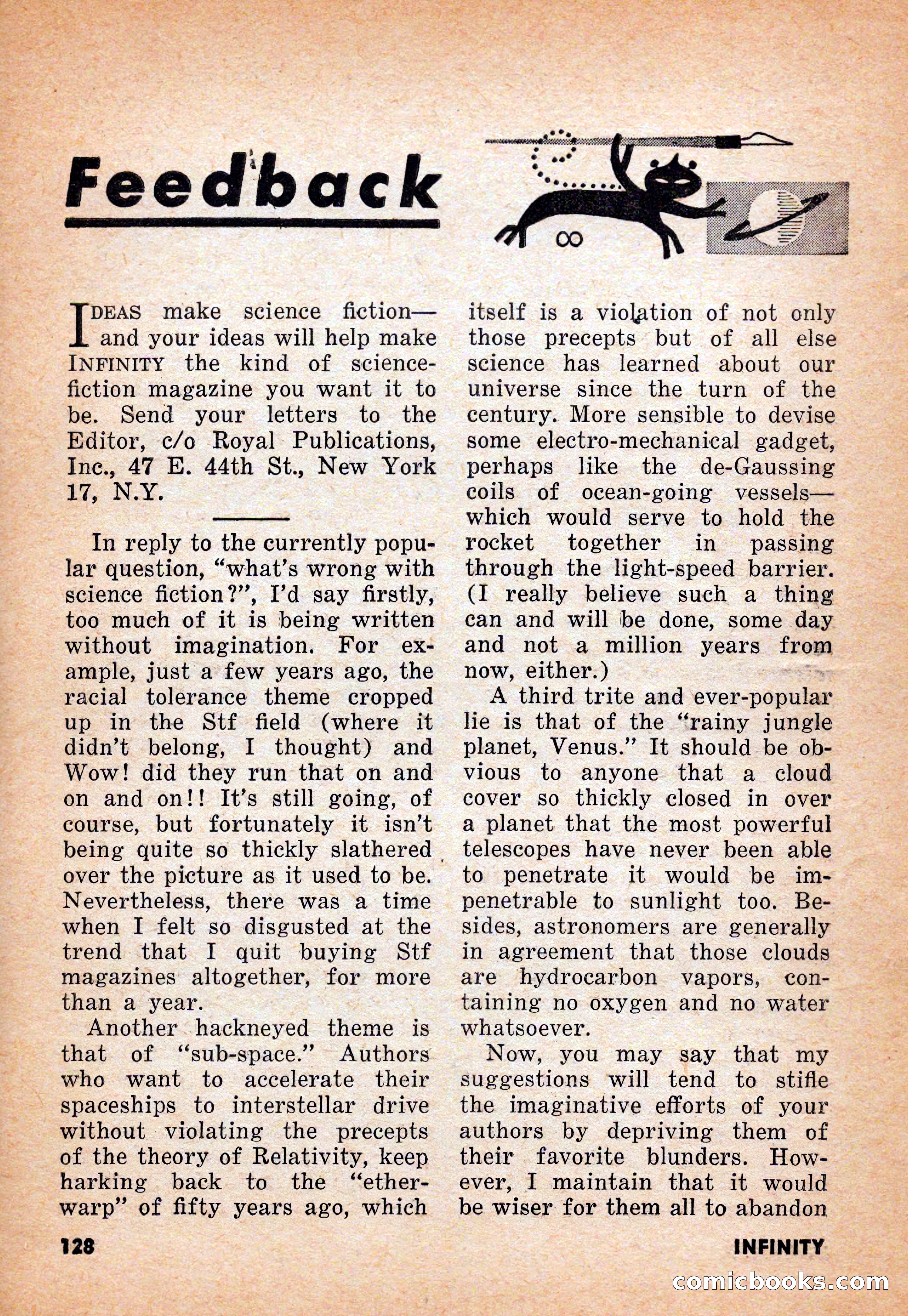 Infinity Science Fiction, June 1956 — page 128 of 132