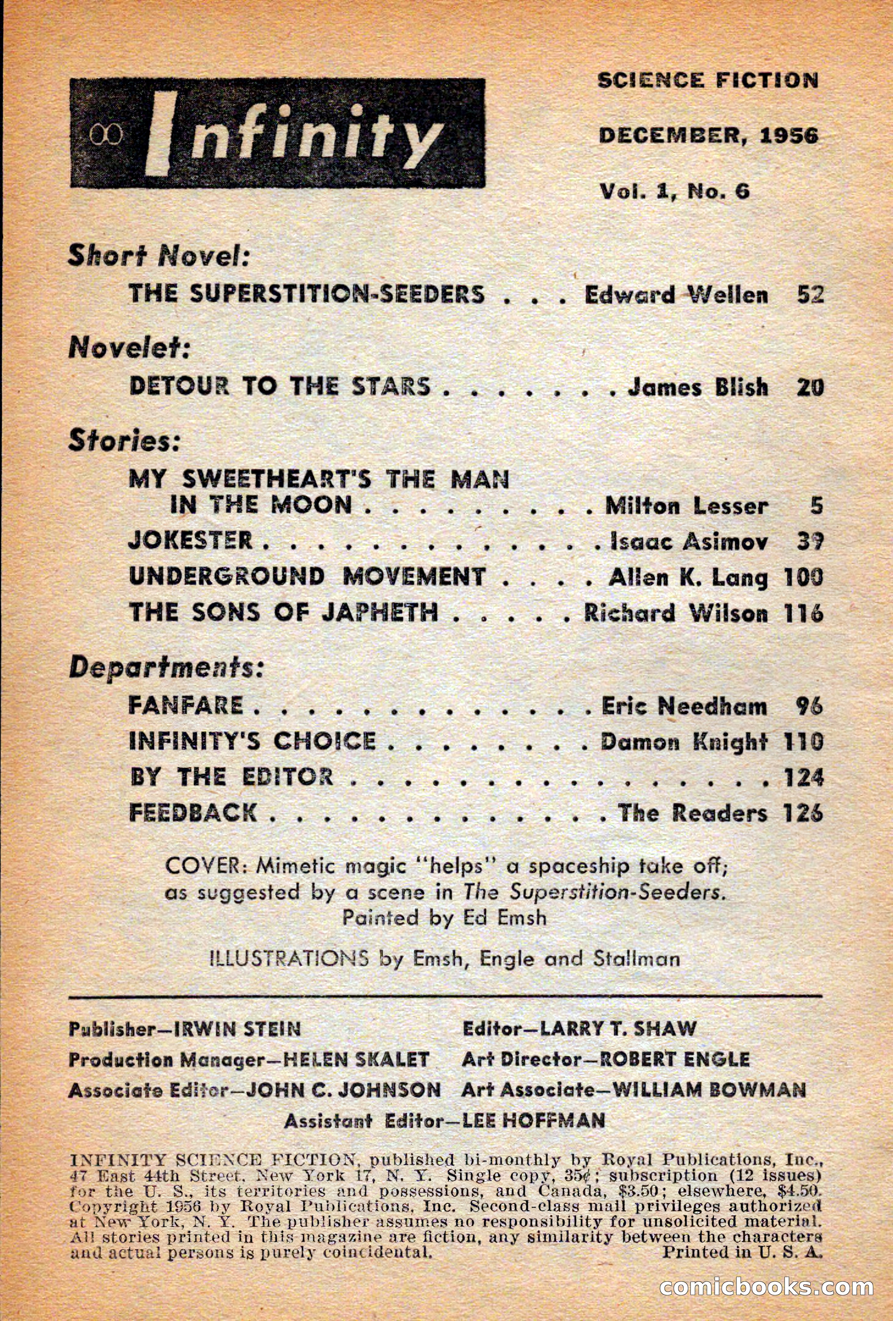 Infinity Science Fiction, December 1956 — page 4 of 132