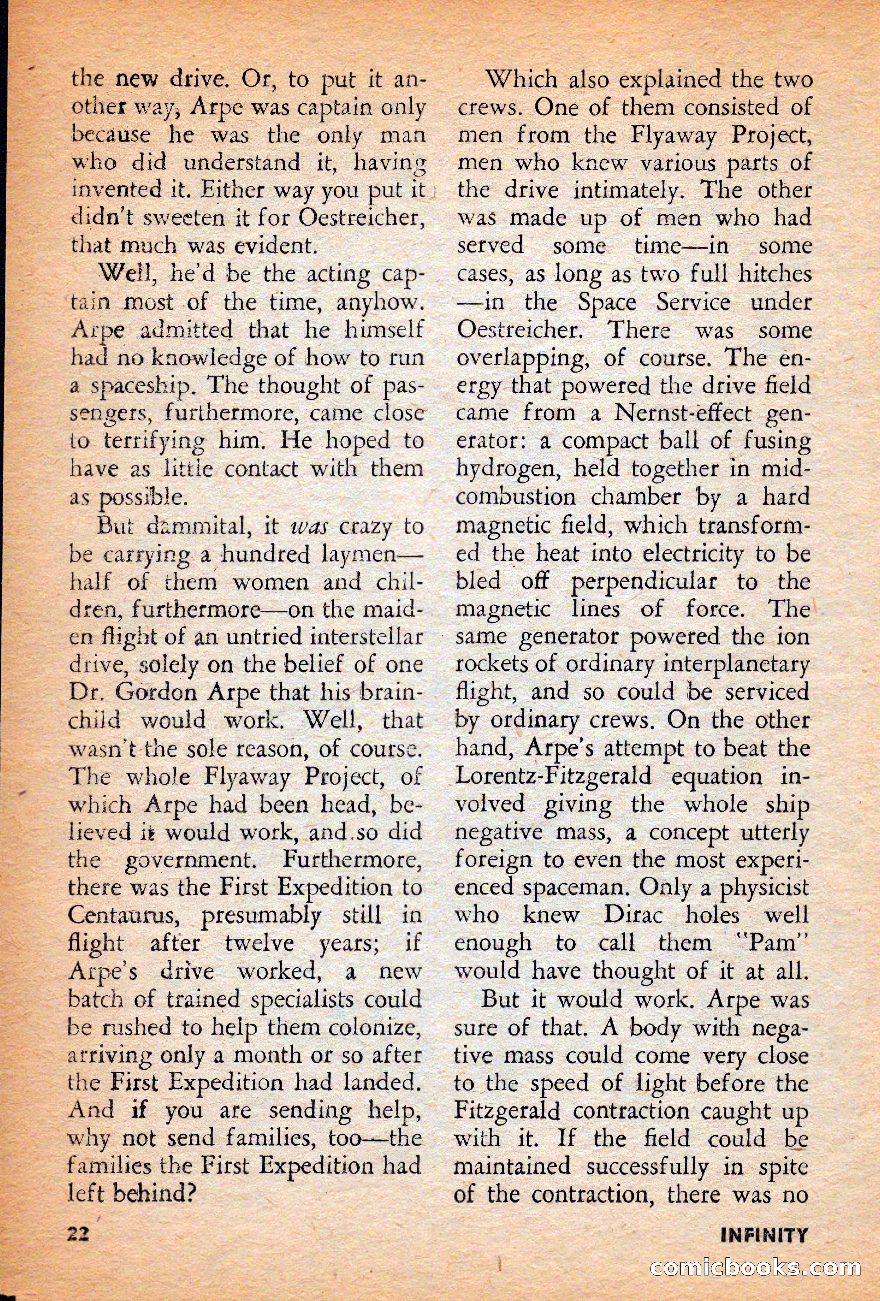 Infinity Science Fiction, December 1956 — page 22 of 132