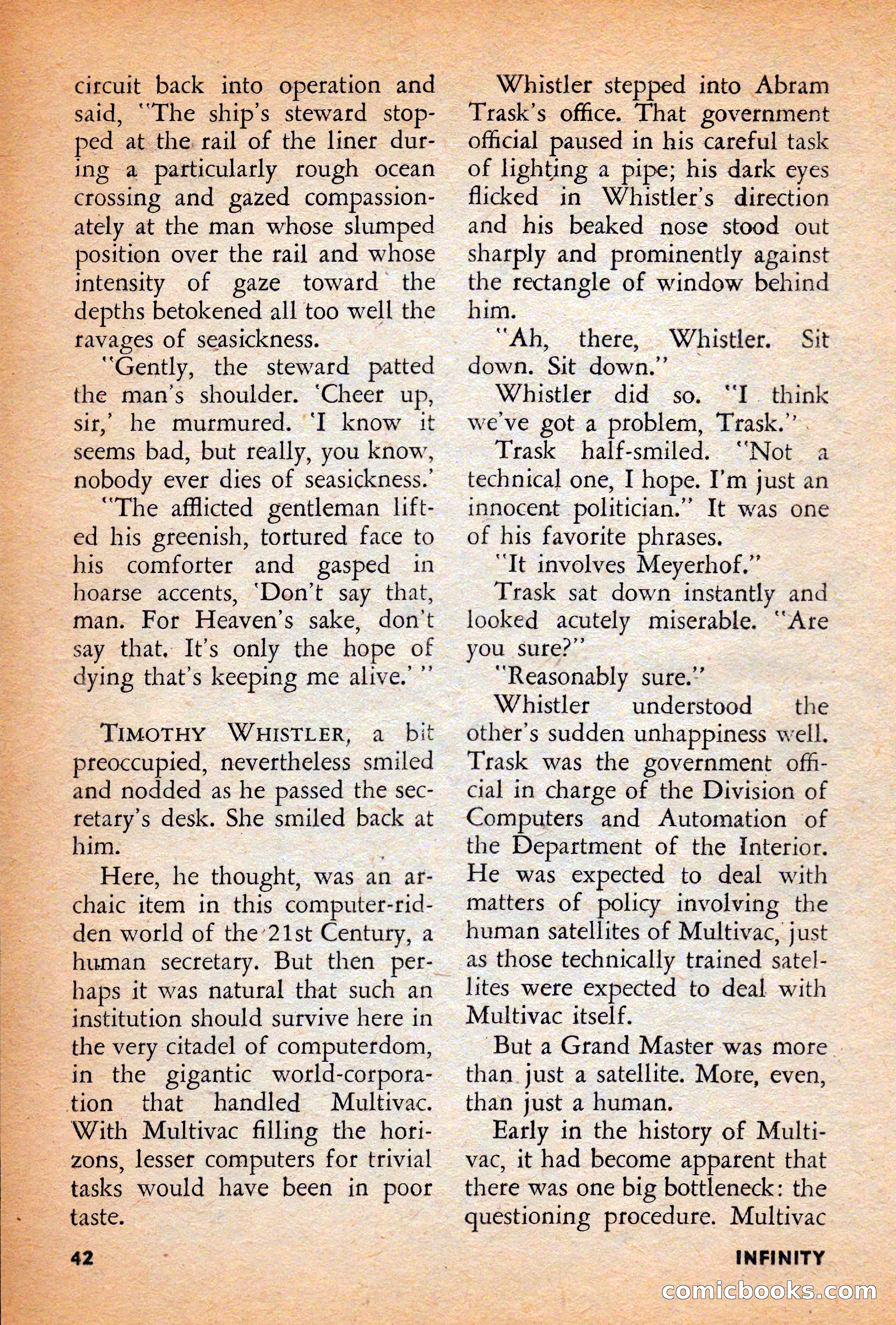Infinity Science Fiction, December 1956 — page 42 of 132