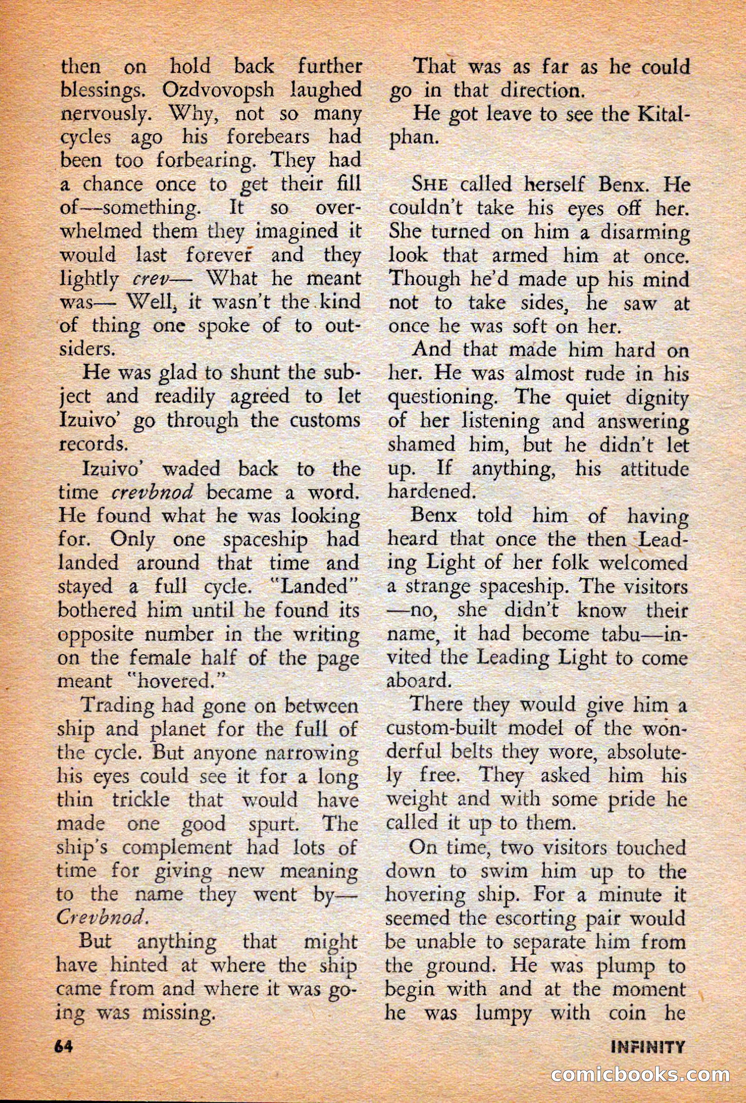 Infinity Science Fiction, December 1956 — page 64 of 132
