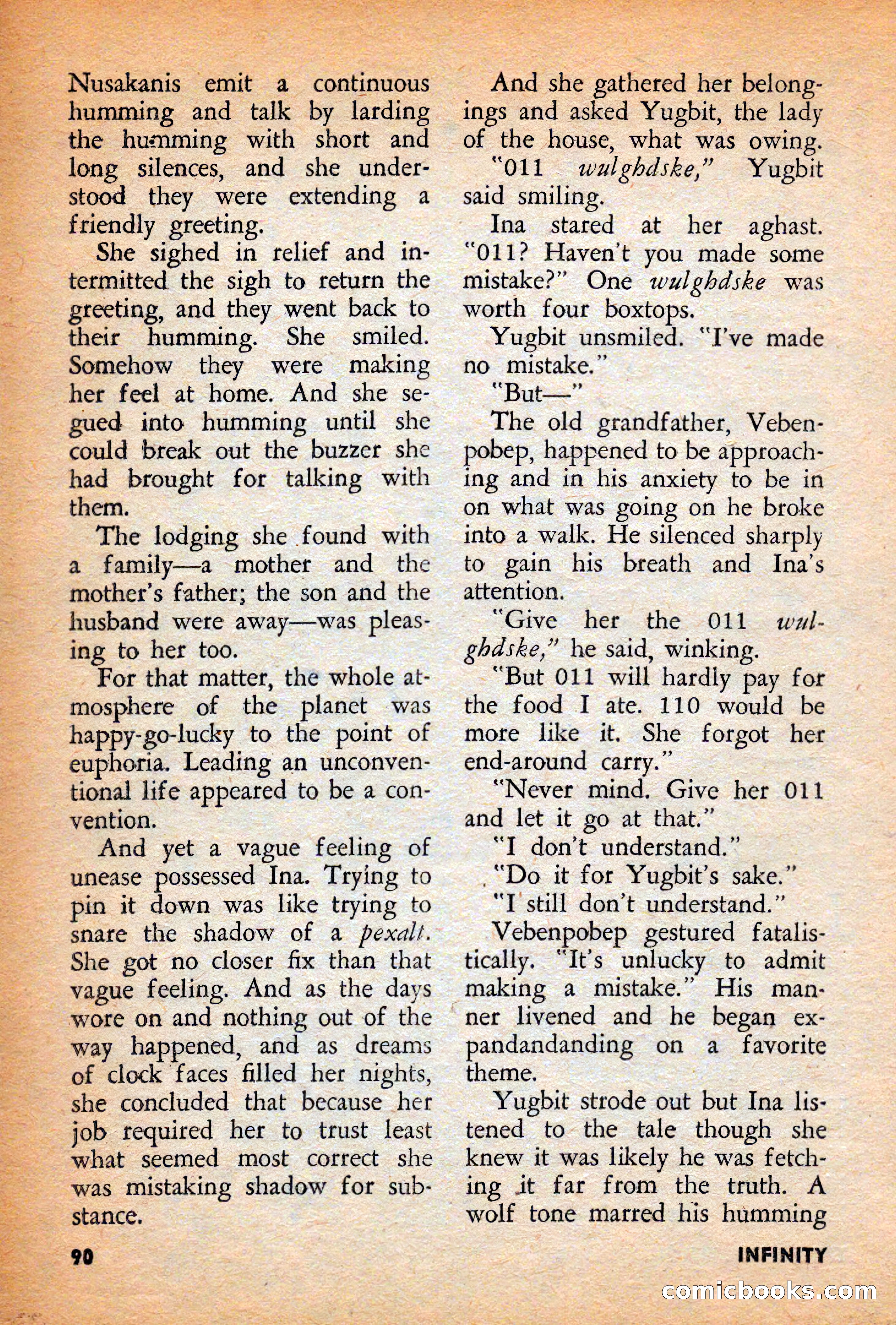 Infinity Science Fiction, December 1956 — page 90 of 132