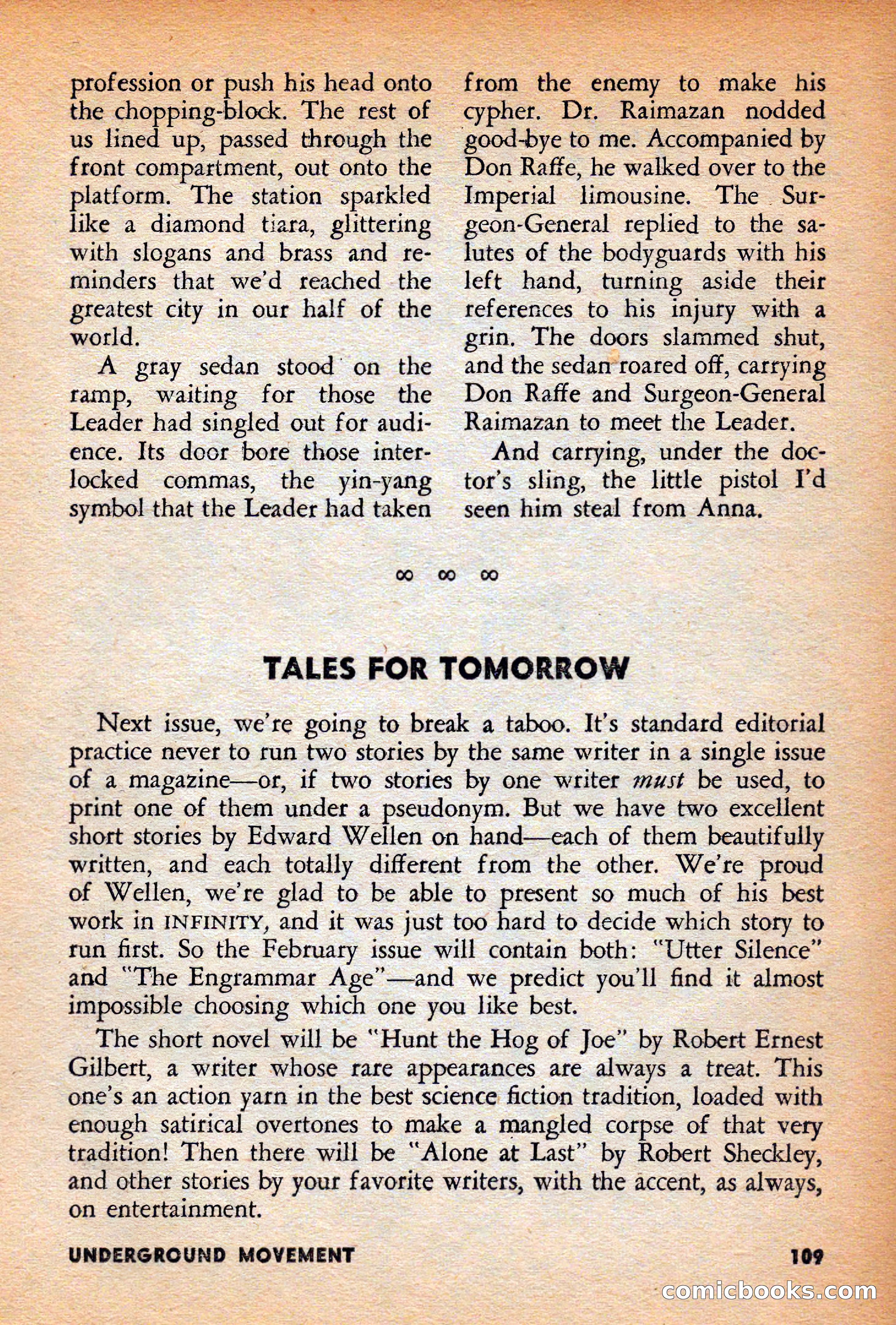 Infinity Science Fiction, December 1956 — page 109 of 132
