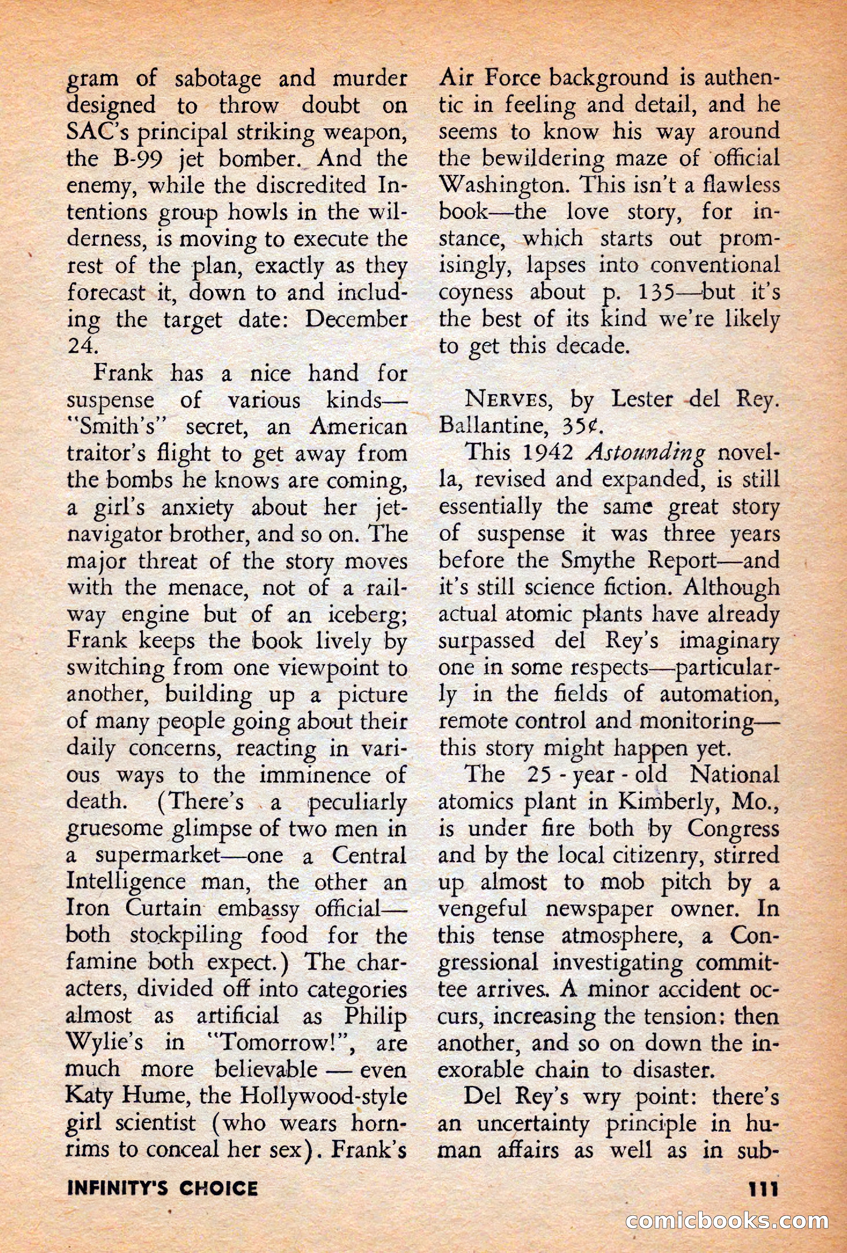 Infinity Science Fiction, December 1956 — page 111 of 132